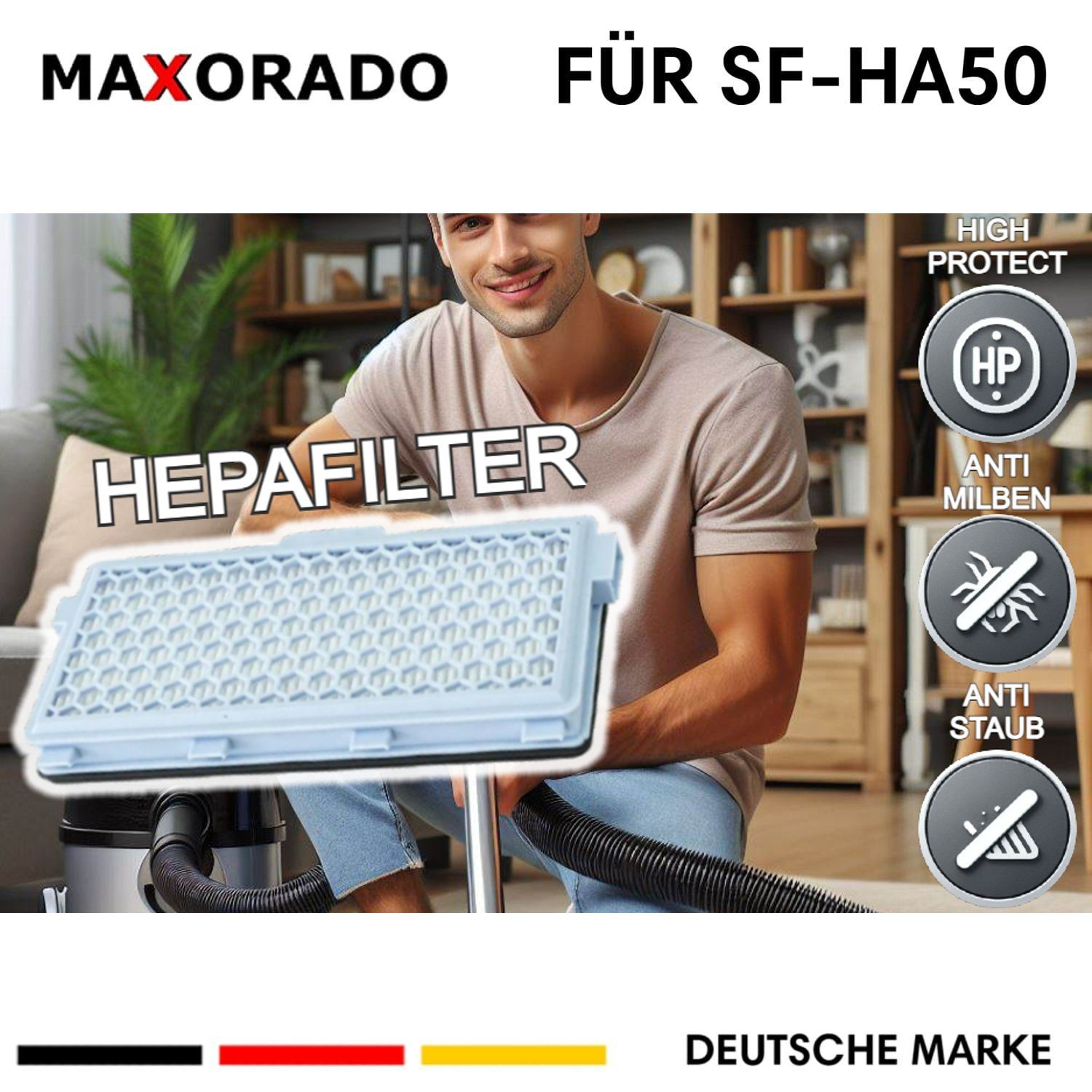 Maxorado HEPA-Filter 4 Stück Ersatzteil für Miele S5 S8 C2 C3 Staubsauger SF-AH-50 SF-HA-50, Zubehör für Miele SF-AH-50, Miele SF-HA-50, Miele SF-AA-50, Aktivkohlefilter, S4, S5, S6, S8, S4000, S5000,S6000, S8000 Series