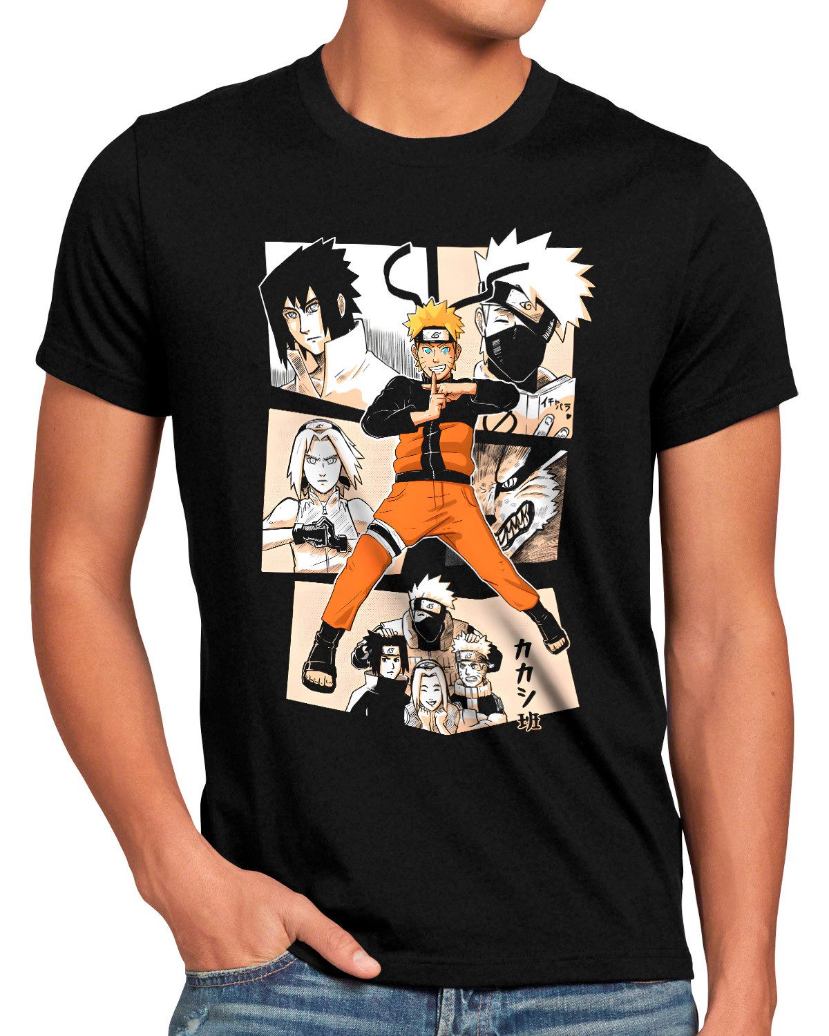 style3 Print-Shirt Herren T-Shirt Ninja Comic kakashi sasuke kage naruto anime