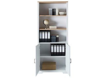 Moebel-Eins Bücherregal, JADY Büroschrank, 2 Türen, Material MDF/Dekorspanplatte