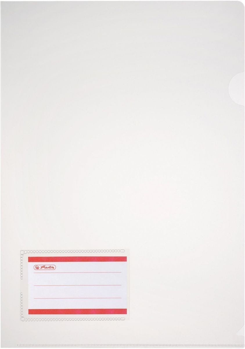 Herlitz Prospekthülle Sichthüllen A4 glasklar mit Etikett VE=10 Stück