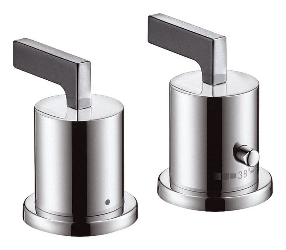 hansgrohe Wannenthermostat Axor Citterio 2-Loch Wannenrandarmatur m. Thermostat Unterputz m. Hebelgriff - Chrom