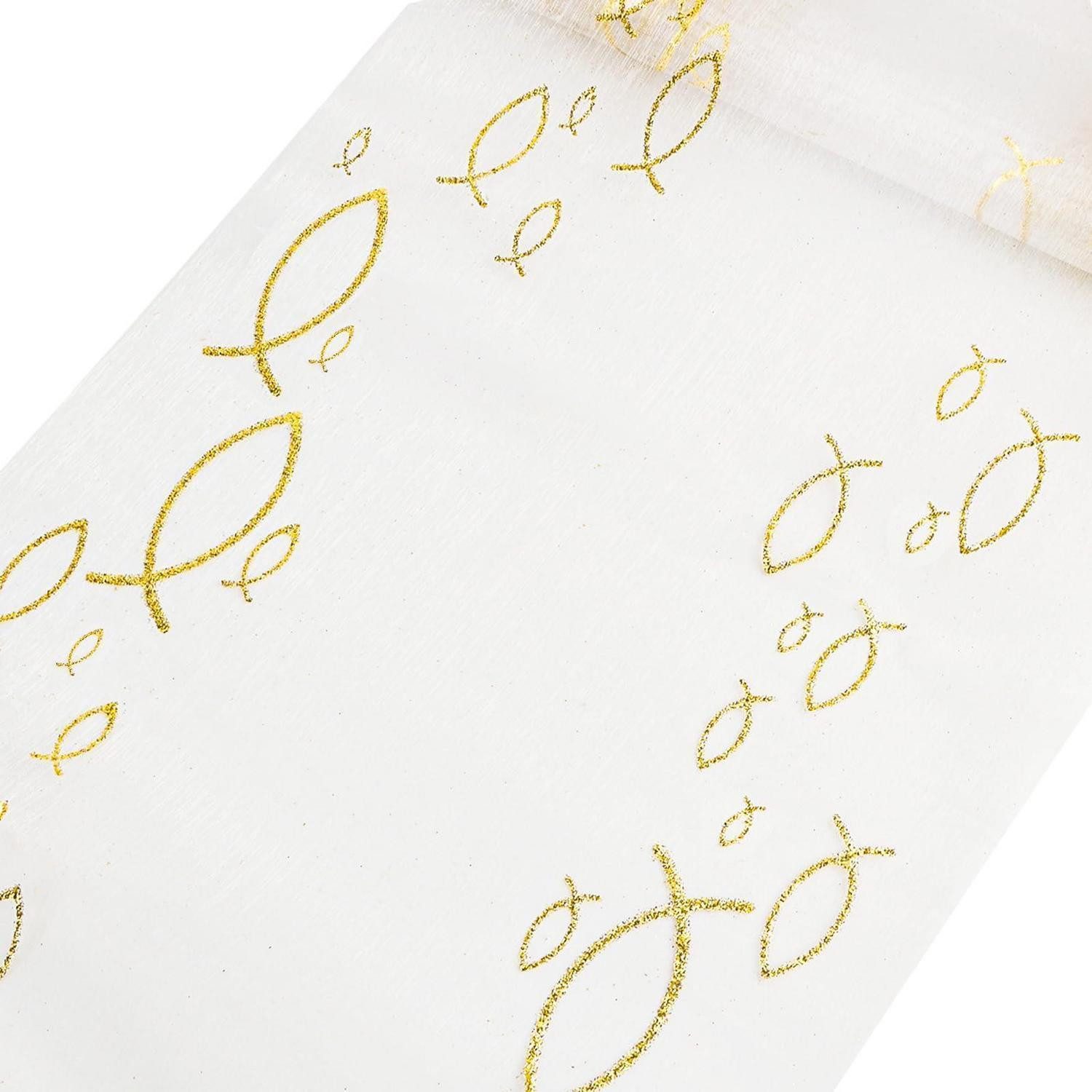LuxusKollektion Tischläufer Tischläufer Kommunion Glitzer Gold 5m (1-tlg)