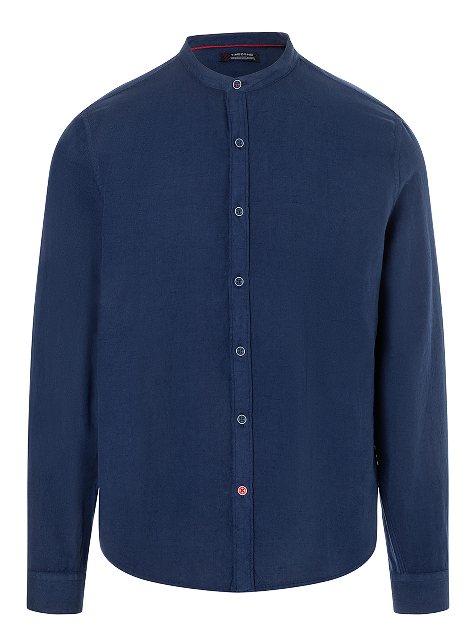 TIMEZONE Langarmhemd Weicher Stoff Stehkragen Knopfleiste Komfortabler Schnitt (1-tlg) Stand-up-collar Shir