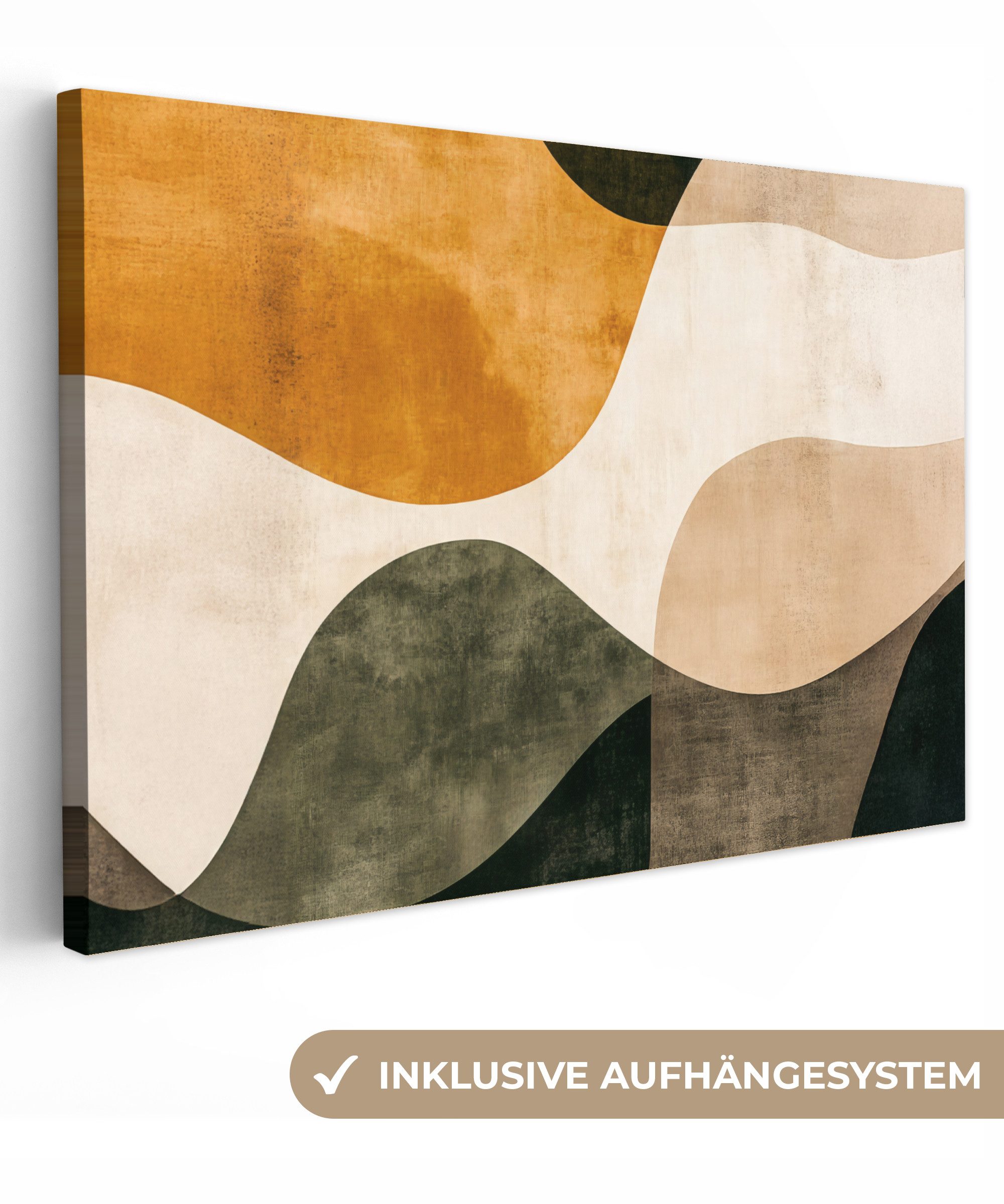 OneMillionCanvasses® Leinwandbild Formen - Ockergelb - günstig online kaufen