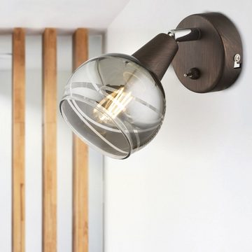 Globo Wandleuchte Wandleuchte Innen Wandlampe mit Schalter Wohnzimmer LED Strahler