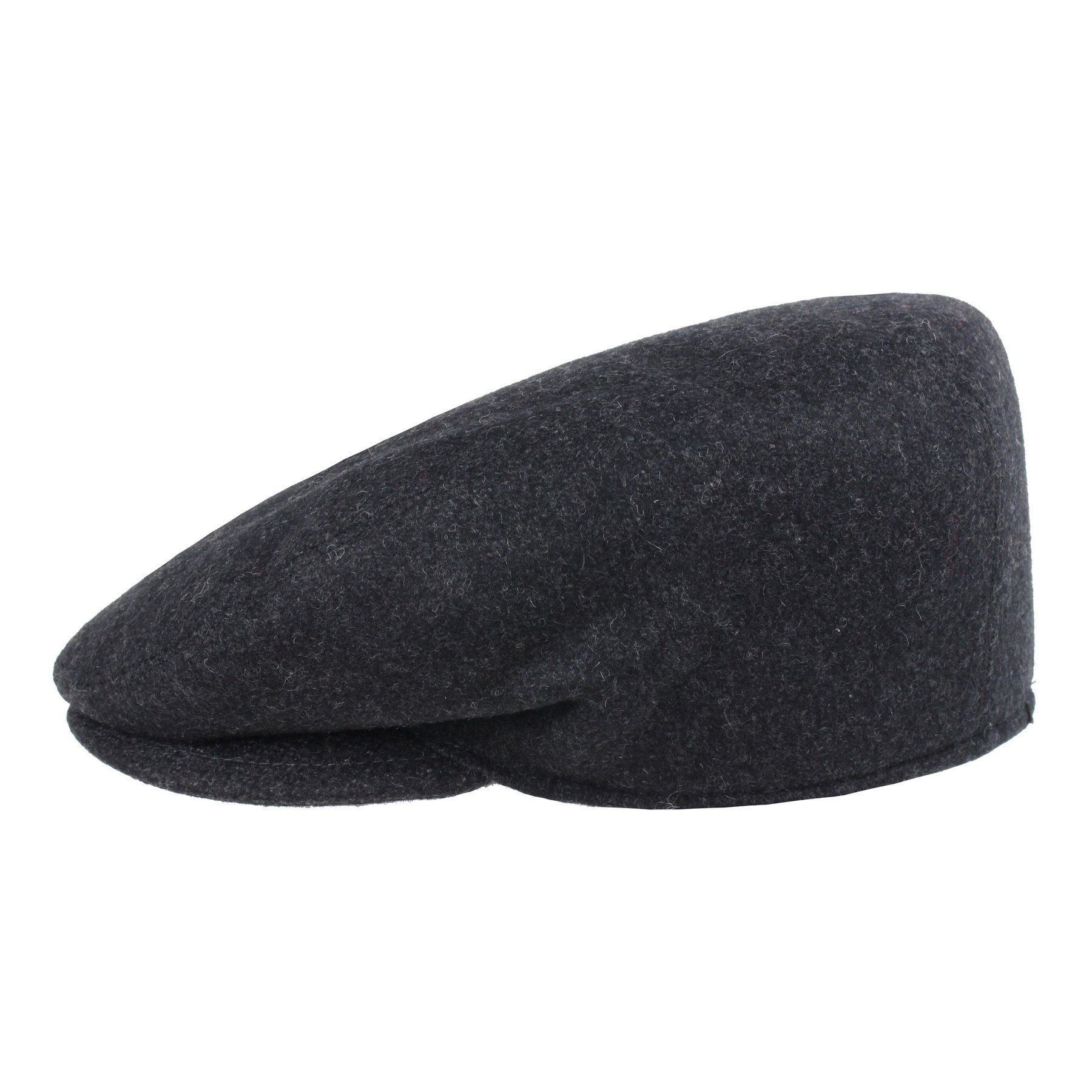 HatBee Flat Cap Herren Schirmmütze Sportmütze Wolle Made in Italy Grau