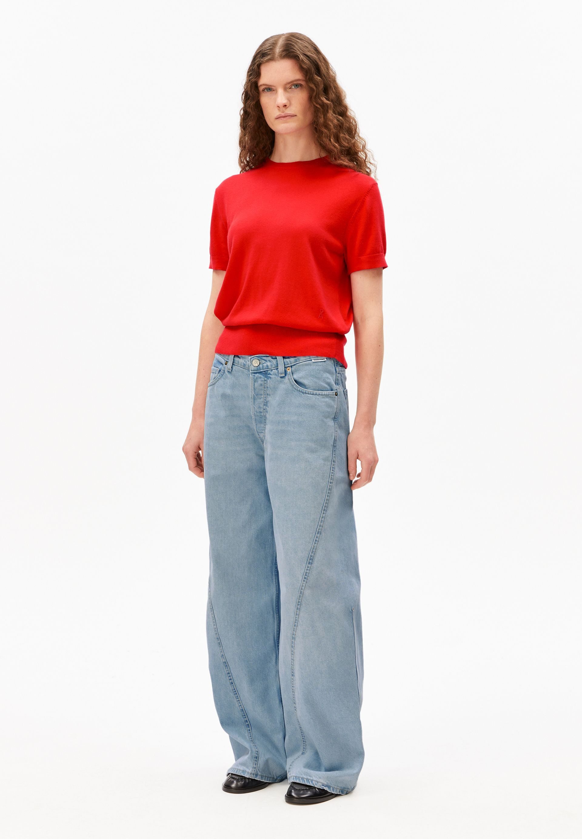 Armedangels T-Shirt FINE KNIT Strickshirt aus TENCEL™ Modal Mix Regular Fit