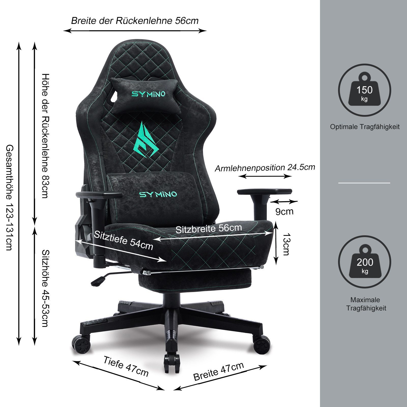 symino Gaming-Stuhl Ergonomischer Stuhl, Racing Style, günstig online kaufen