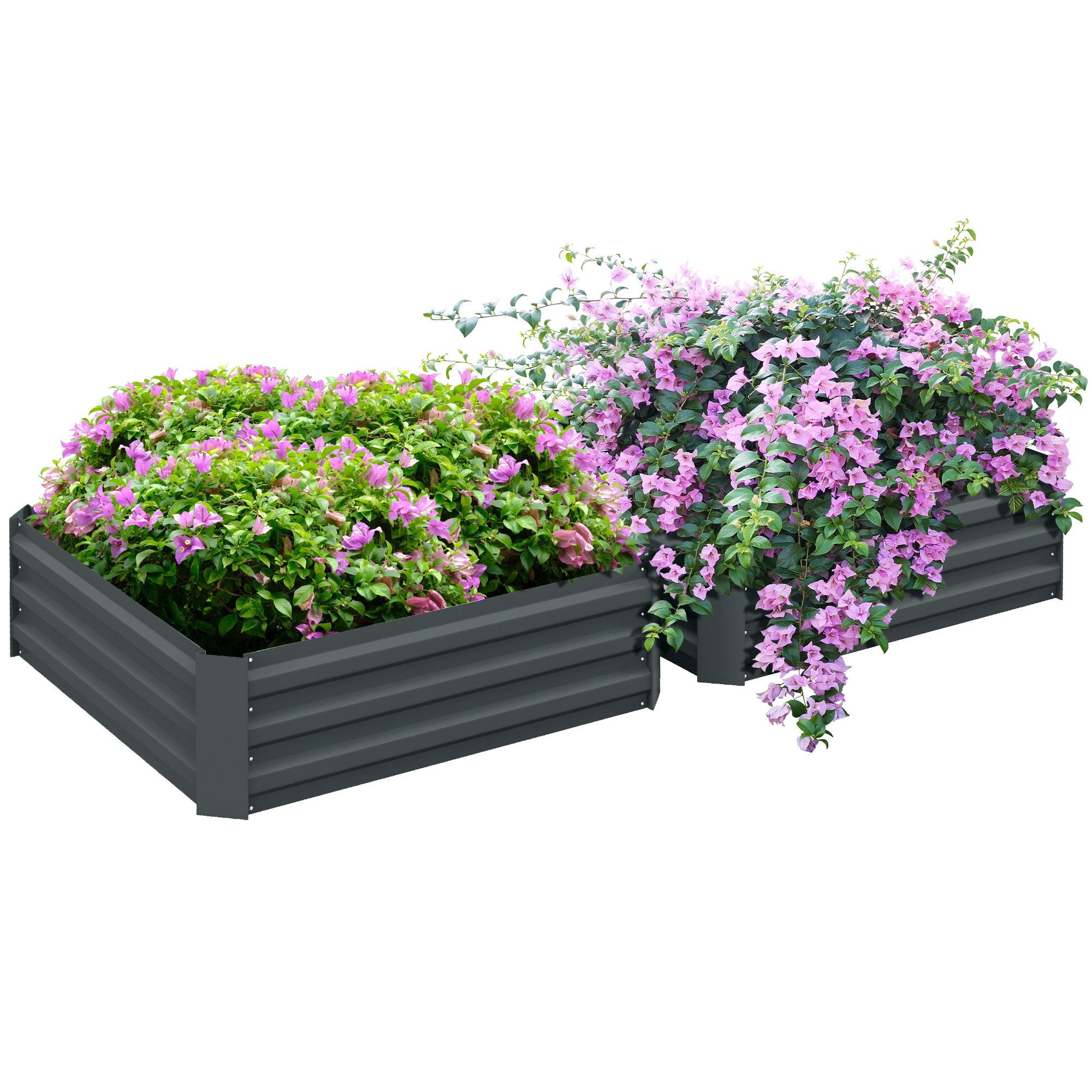 Hochbeet 2er Set Pflanzkasten, Blumenkasten, Blumenkübel für Garten