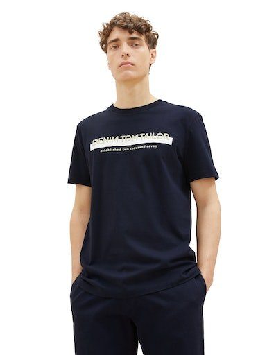 TOM TAILOR Denim T-Shirt mit Logofrontprint sky captain blue