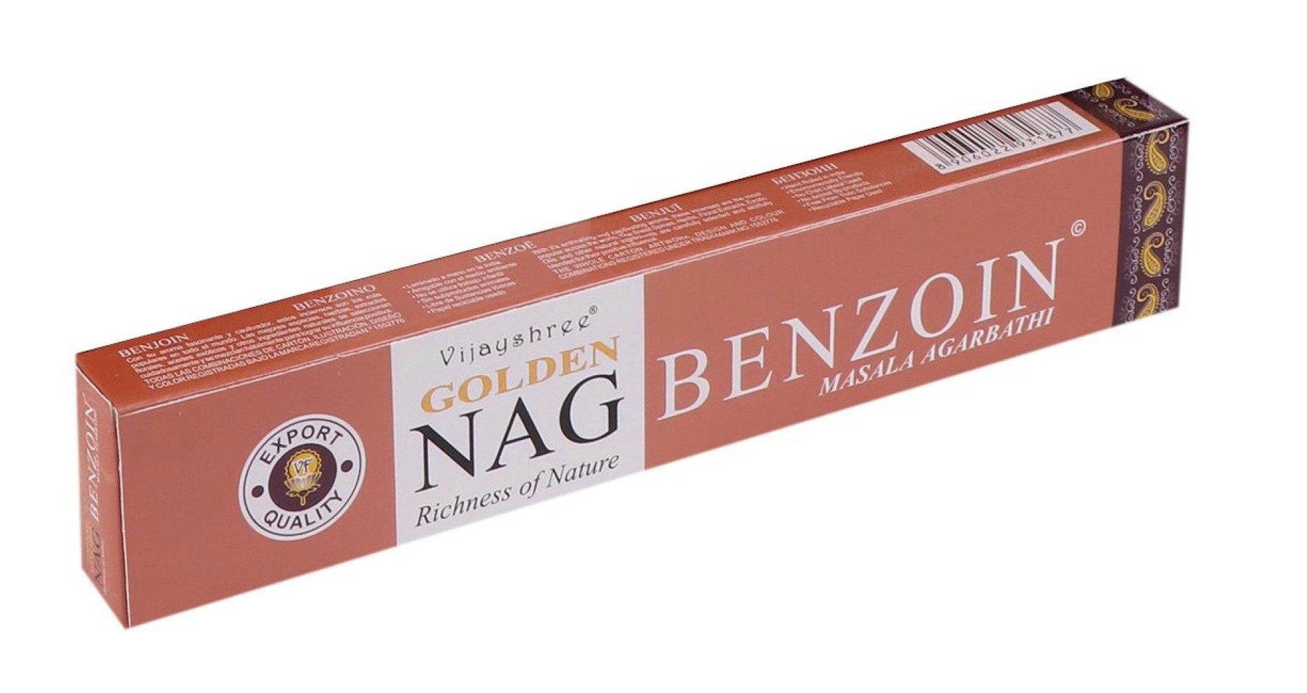 Vijayshree Räucherstäbchen Räucherstäbchen Vijayshree Incense "Golden Nag Benzoin" 15gr.
