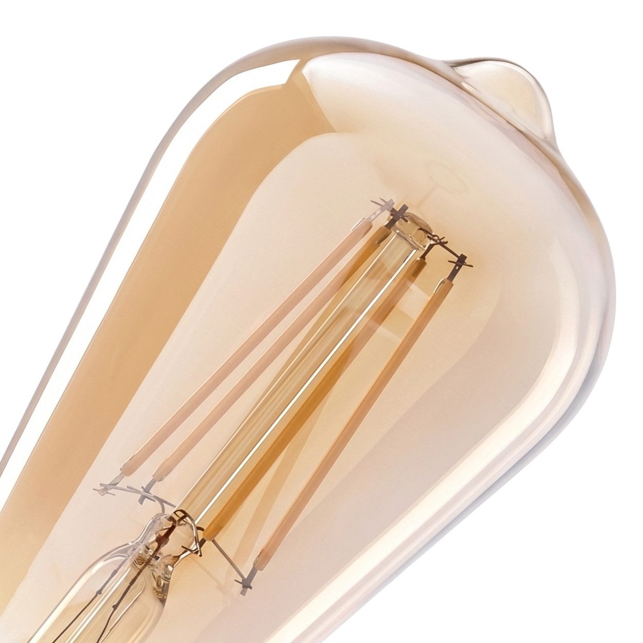 hofstein LED-Leuchtmittel 3er Set Glühbirne Warmweiß dimmbar 7 Watt, E27, 2700 Kelvin, 720 Lumen, Edison Vintage, Filament, Amber – Bild 5 von 5