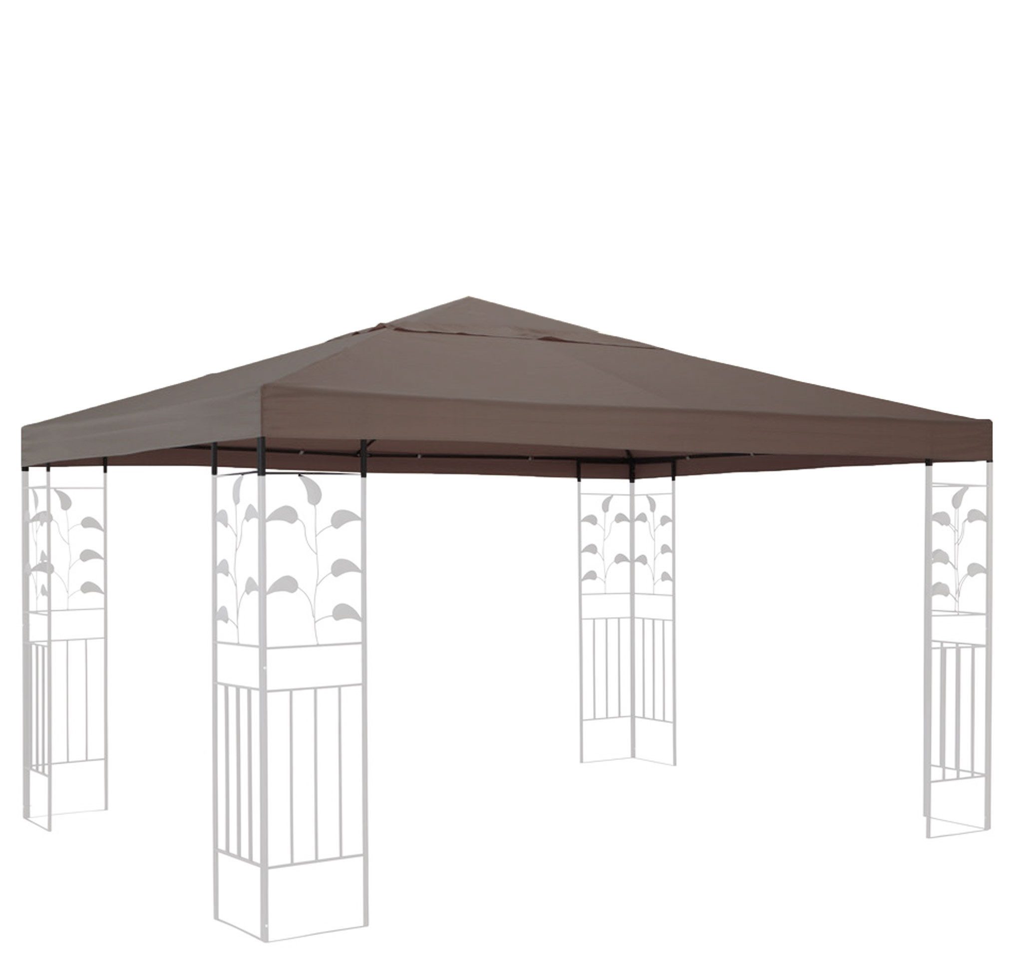 Quick Star Pavillon-Ersatzdach Rank, 260 g/m², 300 x 300 cm (Beigegrau, 3 x 3 m), Mit Dachentlüftung