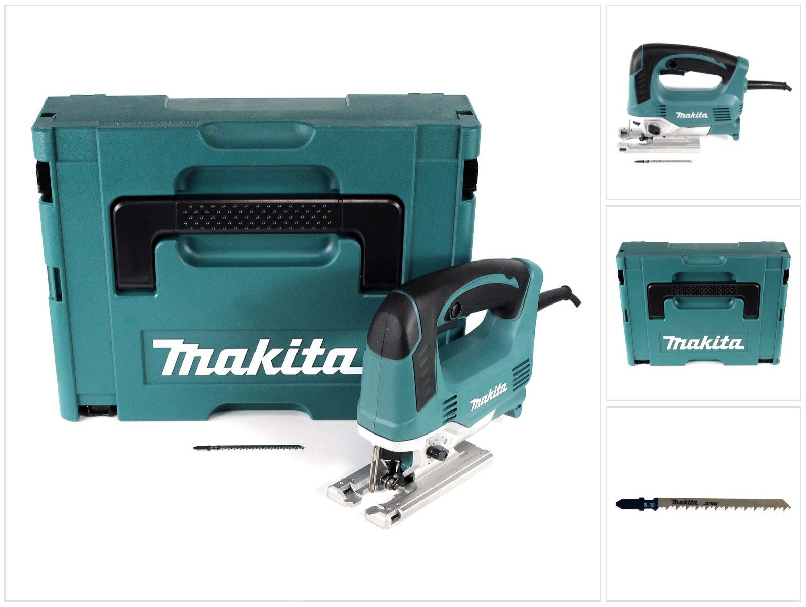 Makita Stichsäge JV 0600 J Elektronik Pendelhub Stichsäge 650 W im Makpac inkl. 1 x Sä