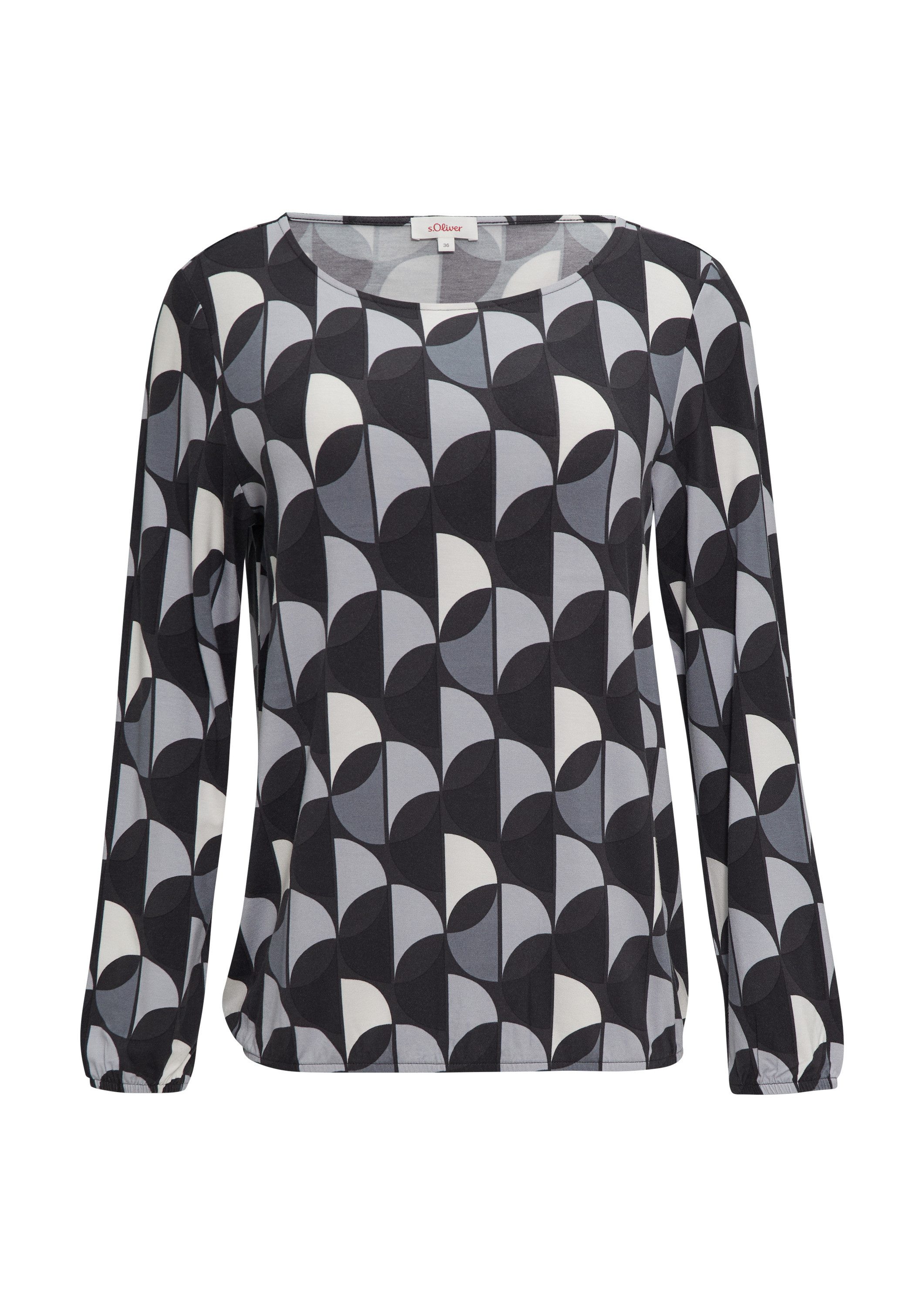 s.Oliver Langarmshirt T-Shirt Fließendes Blusenshirt mit U-Boot-Ausschnitt günstig online kaufen