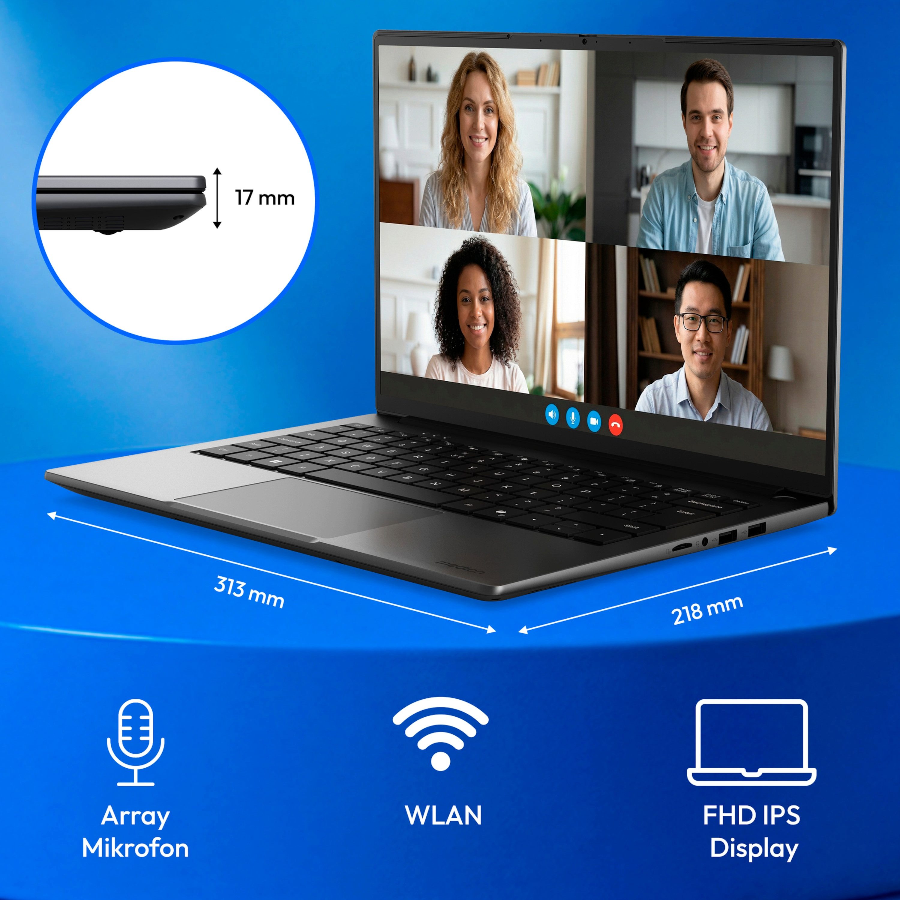 Medion® 35,5 cm (14) Laptop Avantum 14 E1e (MD600015) Notebook (35.5 cm/14 Zoll, Intel Intel Celeron N Celeron N4500, Intel® UHD, 4 GB, 128 GB SSD, HD Display, AVANTUM_14_E1E)