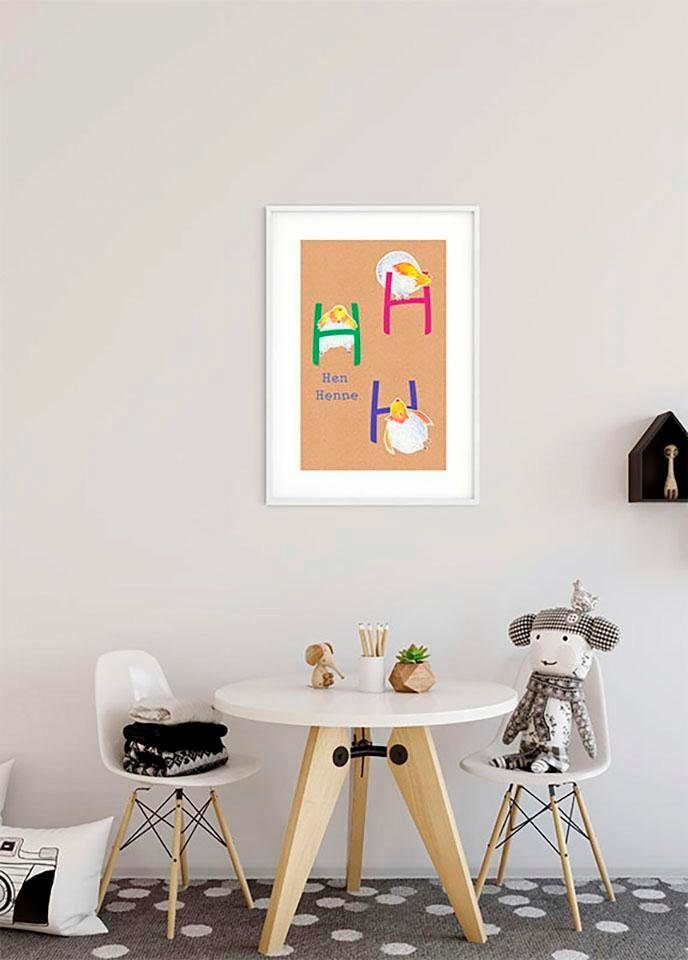 Komar Poster ABC Animal H, Buchstaben Kinderzimmer, (1 St), Wohnzimmer Schlafzimmer