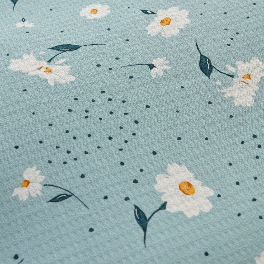 Karaca Bettwäsche Karaca Daisy 100% Baumwolle Einzelbett Piké Tagesdecke Set Mint