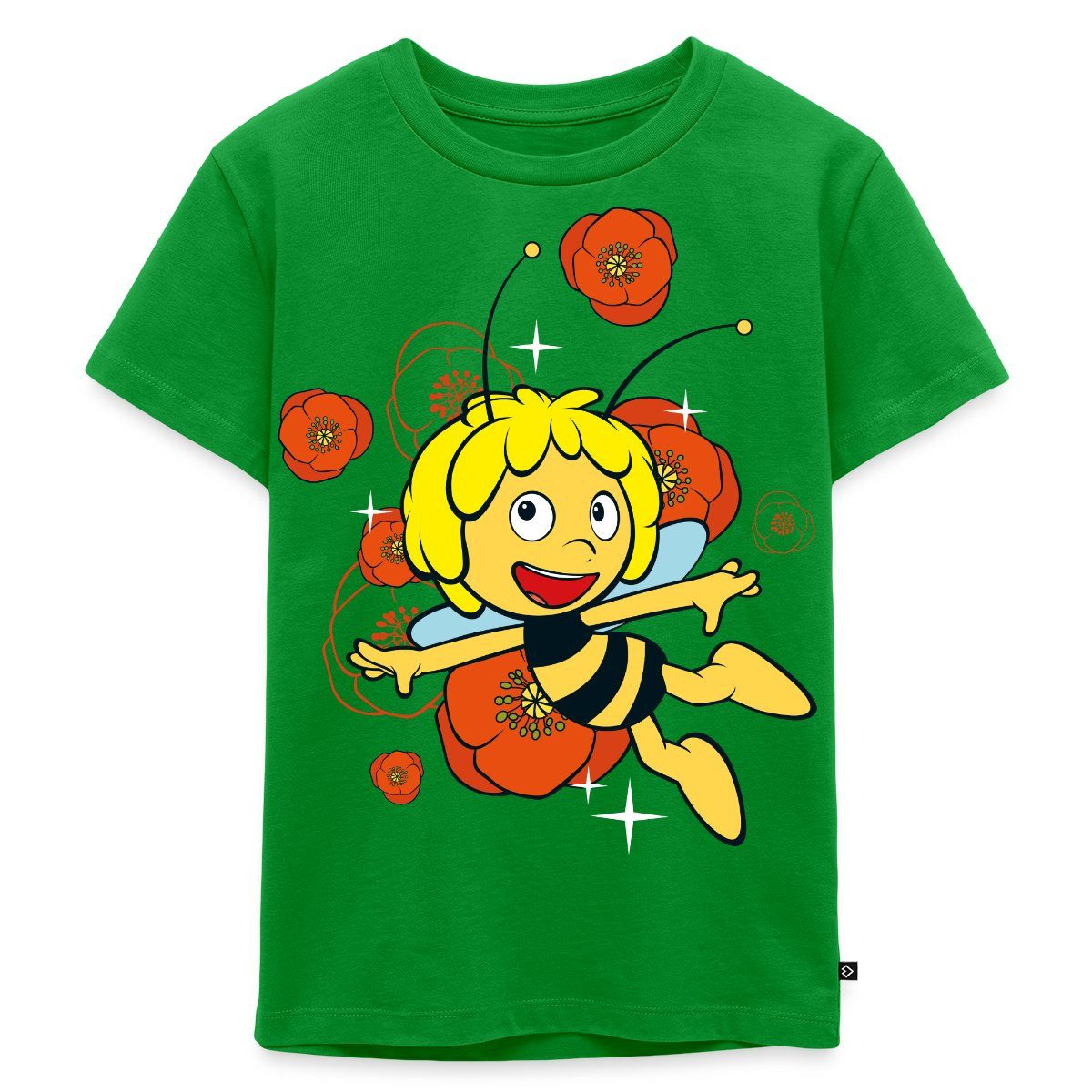Spreadshirt T-Shirt Biene Maja Mohnblumen Kinder Premium T-Shirt (1-tlg)