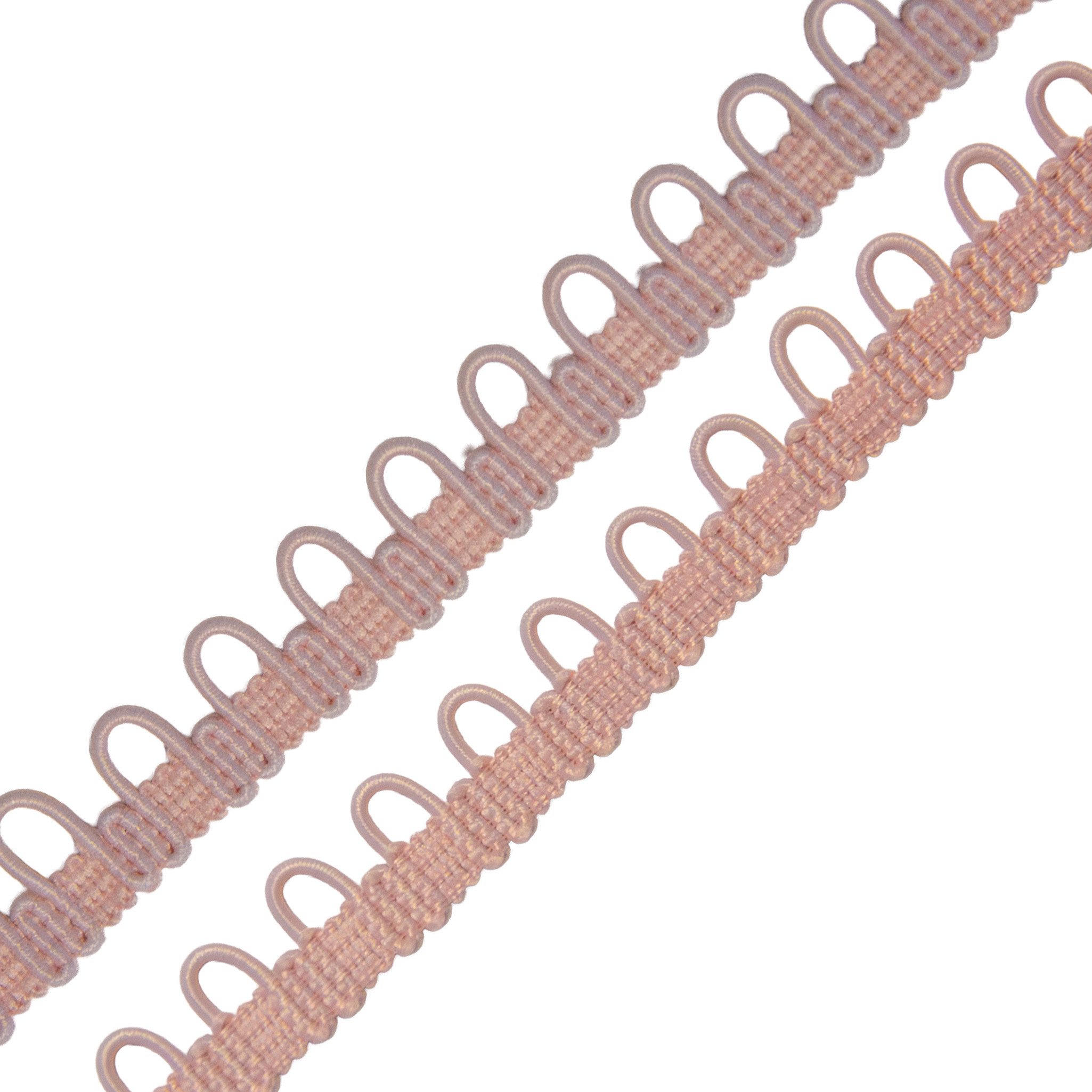 maDDma Webband Schlingenband 2m Gummi Ösenband Schlaufenband Schlingenborte 12mm, altrosa