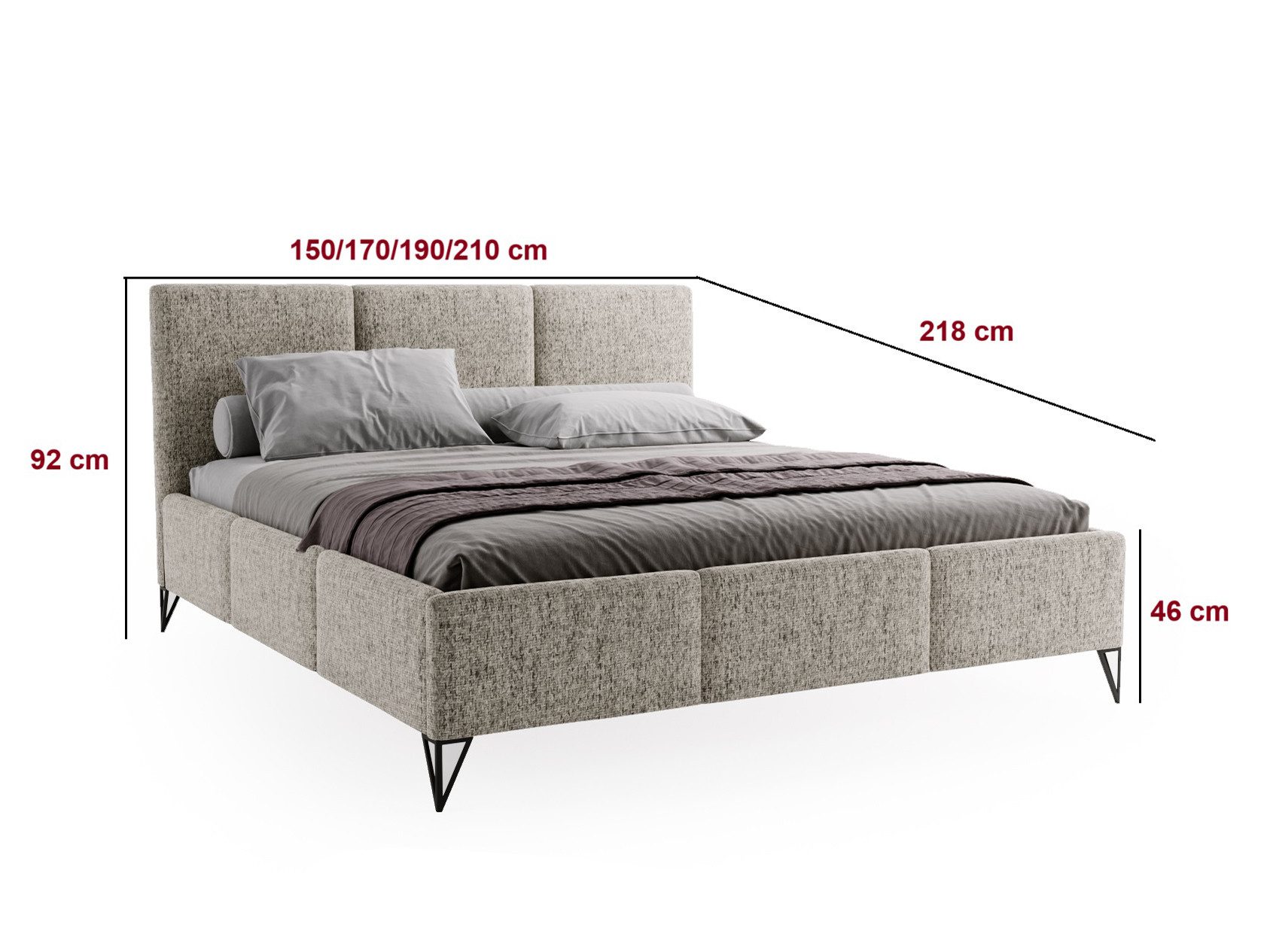 Compleo Polsterbett auf hohen Füße, geflechtartiger günstig online kaufen