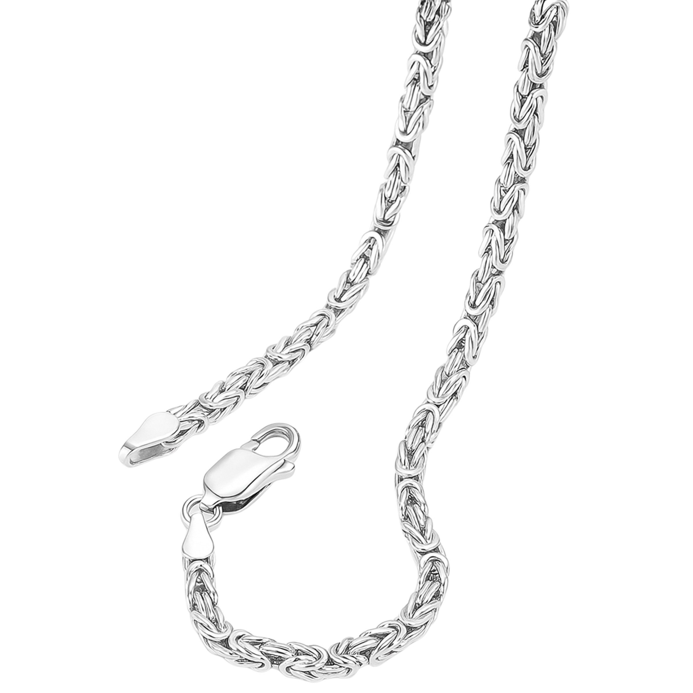 S&T Design Königskette Edelstahl Herren 60cm Halskette Männer Silber Byzantinische (Einzelartikel, Einzelkette), Halskette Herren Hip Hop Punk Halskette Schmuck Geschenk für Herren