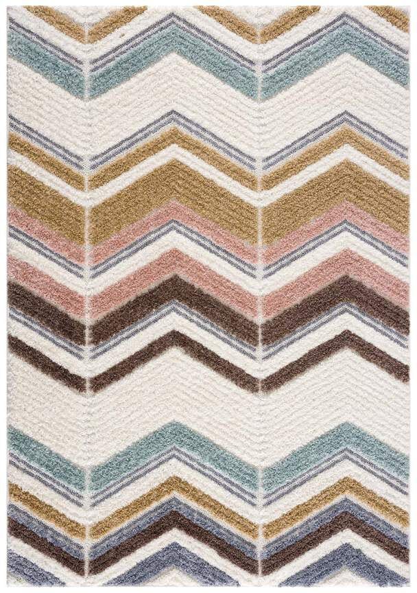 Hochflor-Teppich »Focus«, Carpet City, rechteckig, Höhe 20 mm, 3D-Optik, Chevron/ Zickzack, Wohnzimmer-HomeTrends