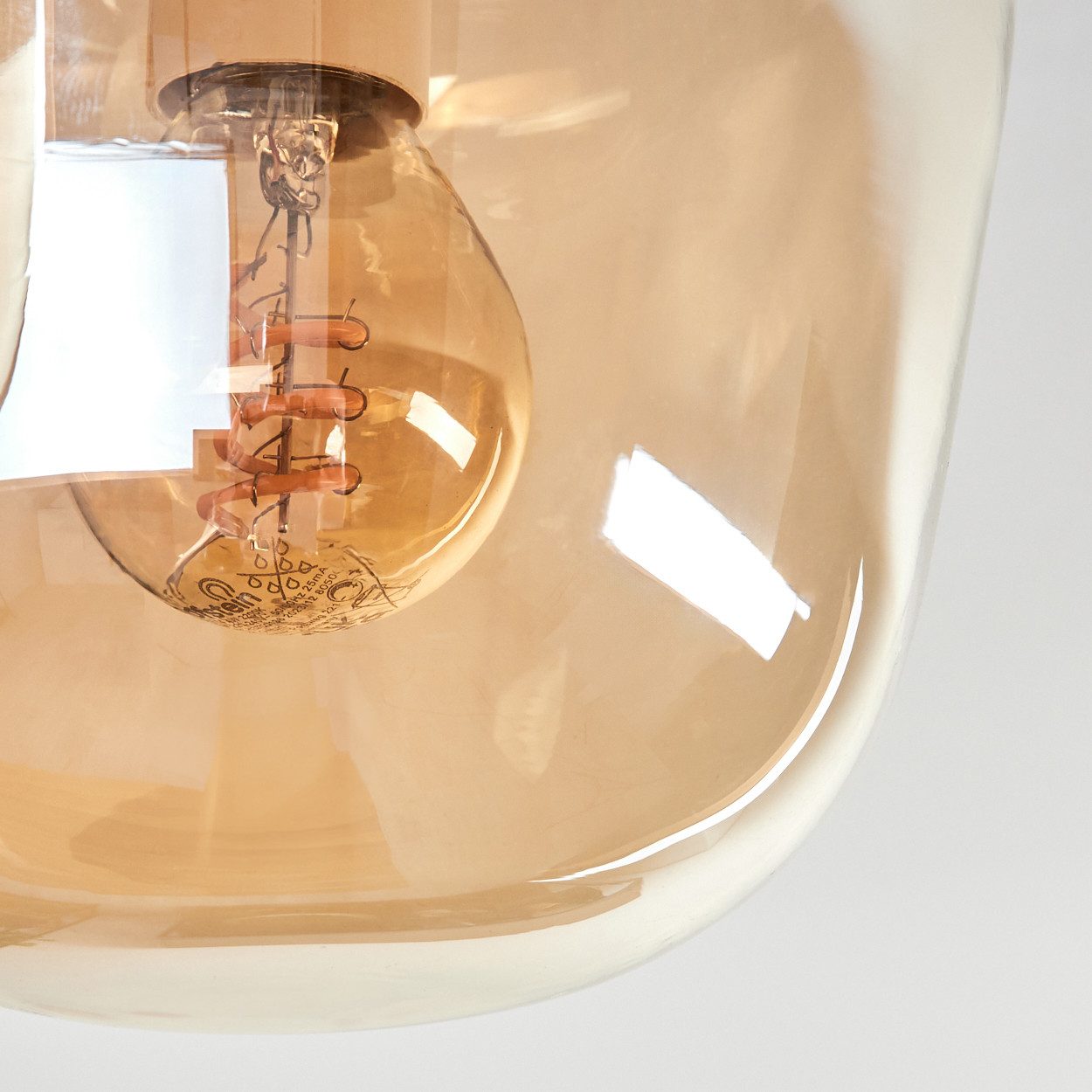 hofstein Deckenleuchte Deckenlampe aus Metall/Glas in Goldfarben, ohne Leuchtmittel, Glasschirme (19,5 cm; 22 cm; 14 cm), 3 x E14, ohne Leuchtmittel