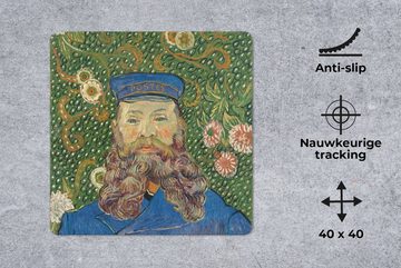 MuchoWow Gaming Mauspad Porträt des Postboten Joseph Roulin - Vincent van Gogh (1-St), Mousepad mit Rutschfester Unterseite, Gaming, 40x40 cm, XXL, Großes