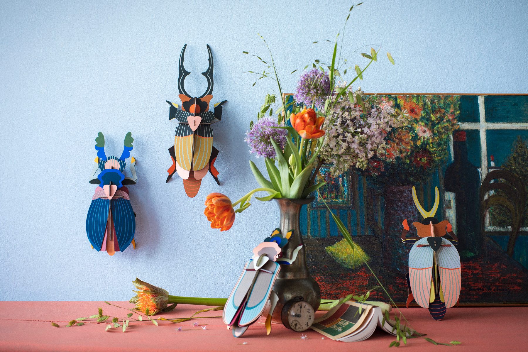 studio ROOF Wanddekoobjekt Nashorn Käfer (1 St), Zum Zusammenstecken