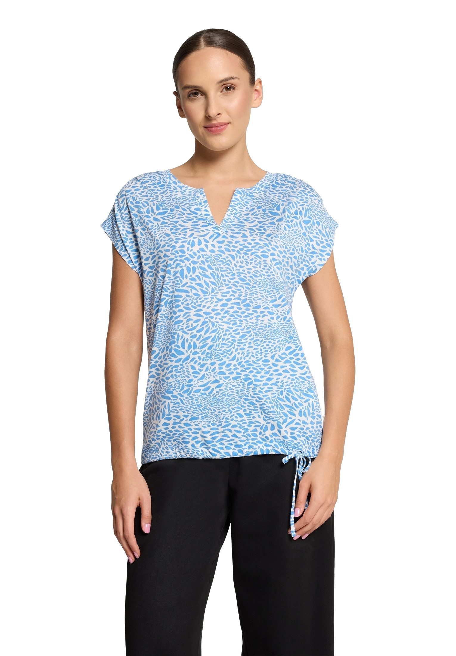 Kurzarmshirt Betty & Co Damen Casual-Shirt mit Tunnelzug