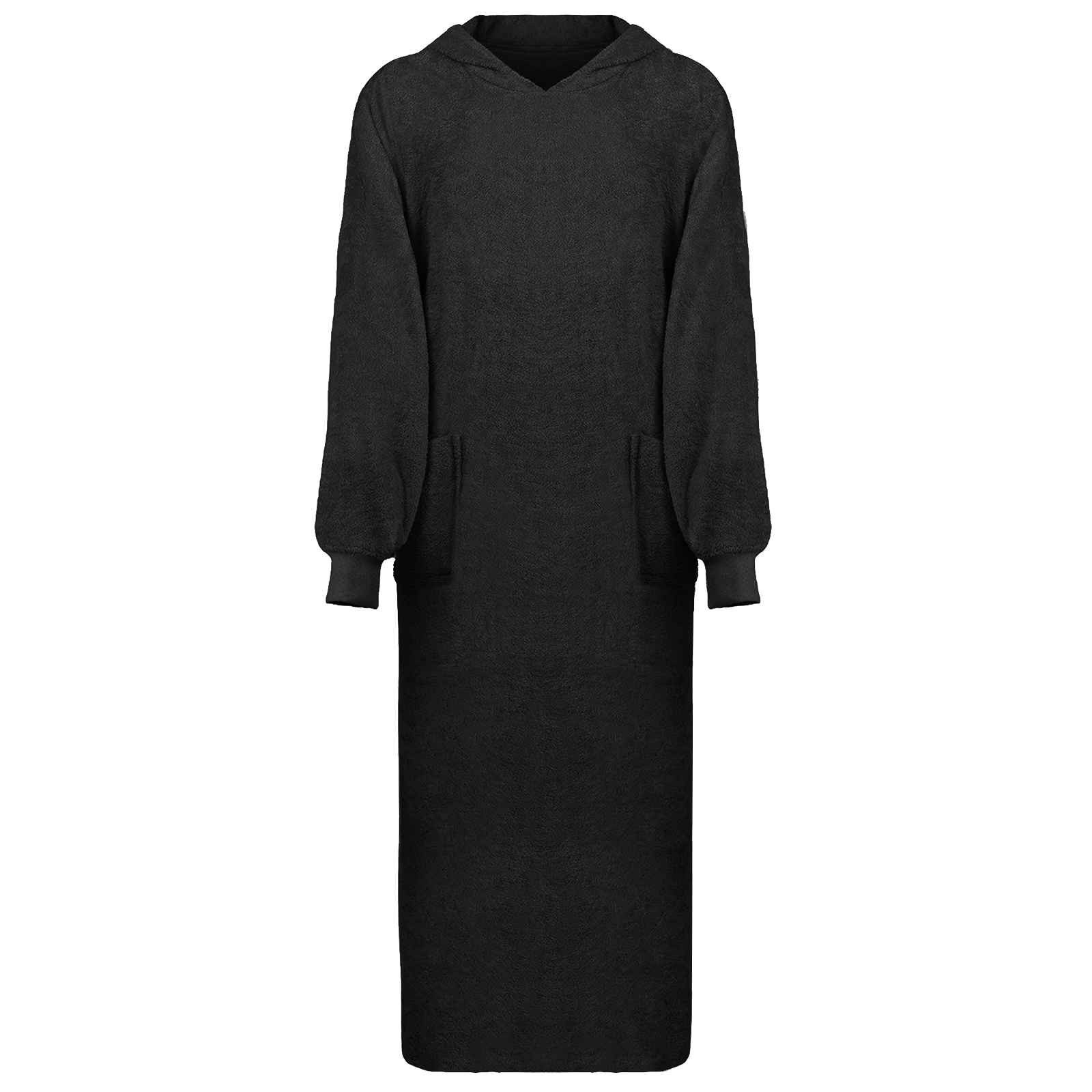 vidaXL Bademantel Decken-Hoodie KINN Schwarz XXL Baumwolle, Baumwolle