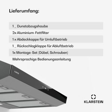 Klarstein Deckenhaube Serie DSM-Contem.Neo 90Si Contempo Neo 90, Dunstabzugshaube Unterbauhaube Abluft Umluft LED