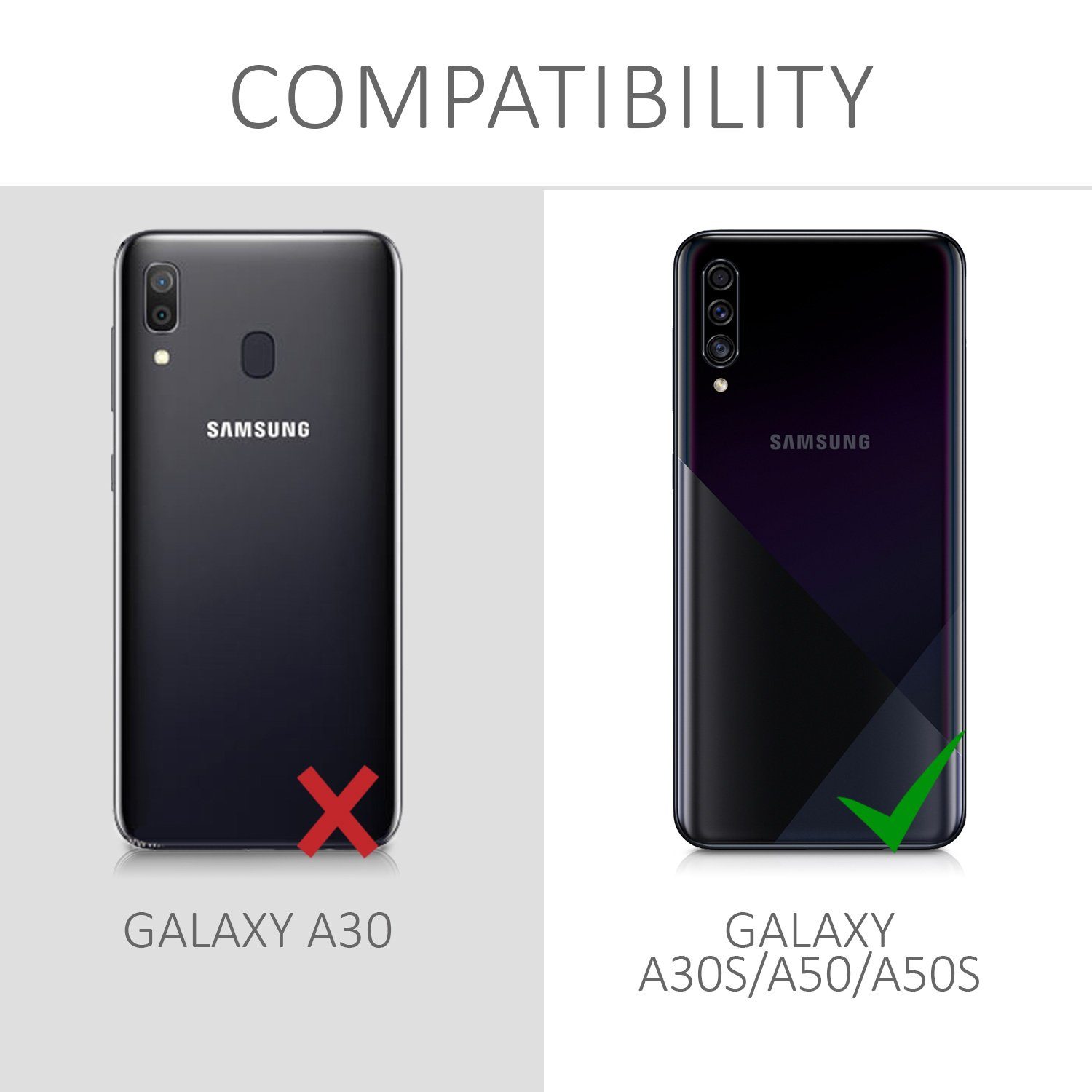 kwmobile Etui Hülle für Samsung Galaxy A50, Silikon Handyhülle mit Kette - Handykette Handyband