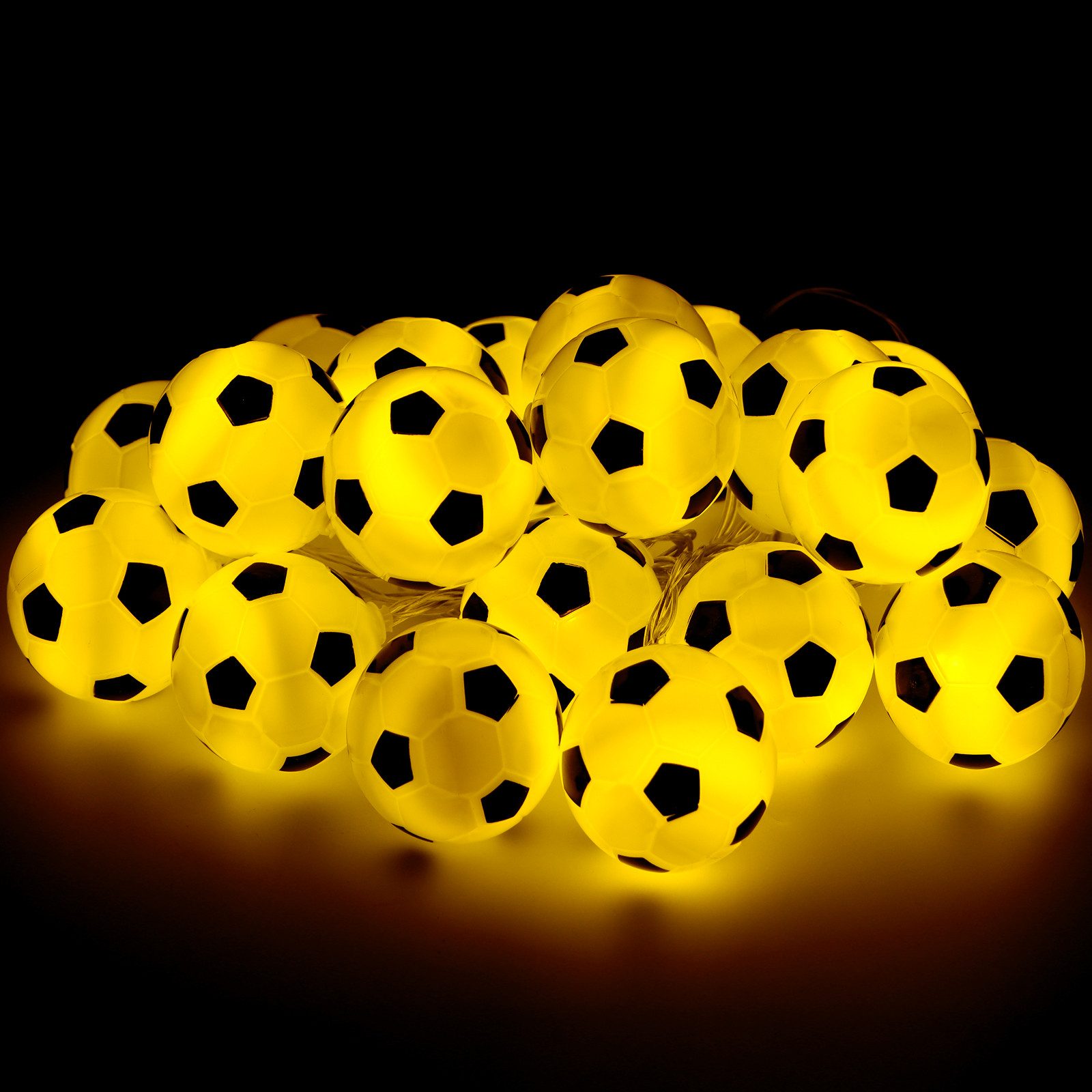 BlingBin LED-Lichterkette Fußball Lichterketten 6M 40 LED Batteriebetriebene Lichterkette, 40-flammig, für für Weihnachten, Party, Kinderzimmer, Innen Deko Warmweiß