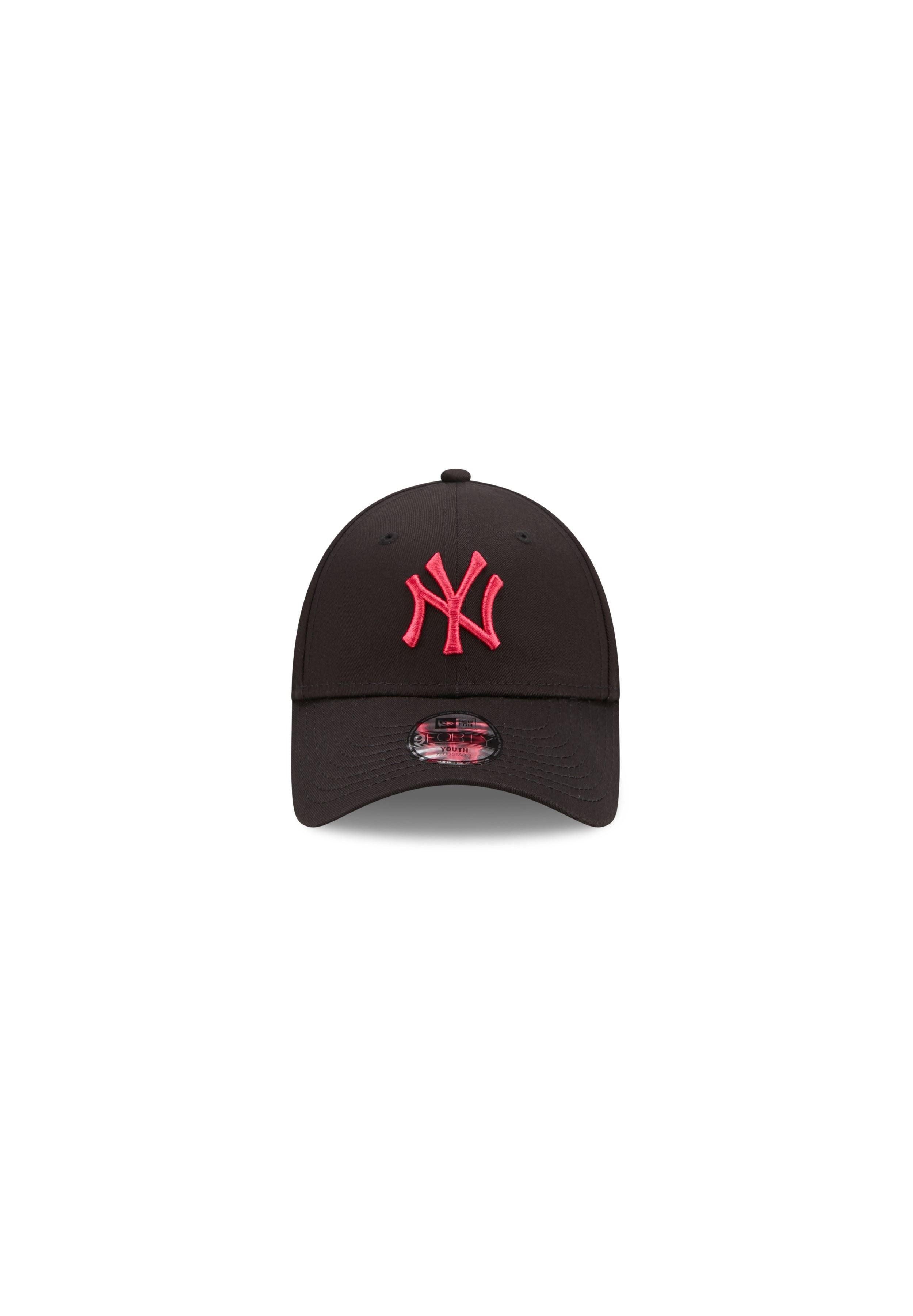 New Era Baseball Cap New York Yankees MLB League Essential Black Bright Red 9Forty Adjustab (1-St)