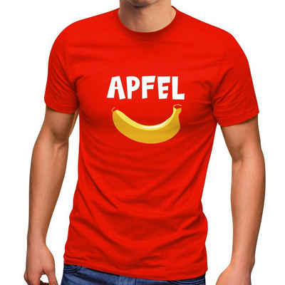 MoonWorks Print-Shirt Herren T-Shirt lustiger Aufdruck Apfel Banane Witz Scherz Fun-Shirt Spruch lustig Moonworks® mit Print