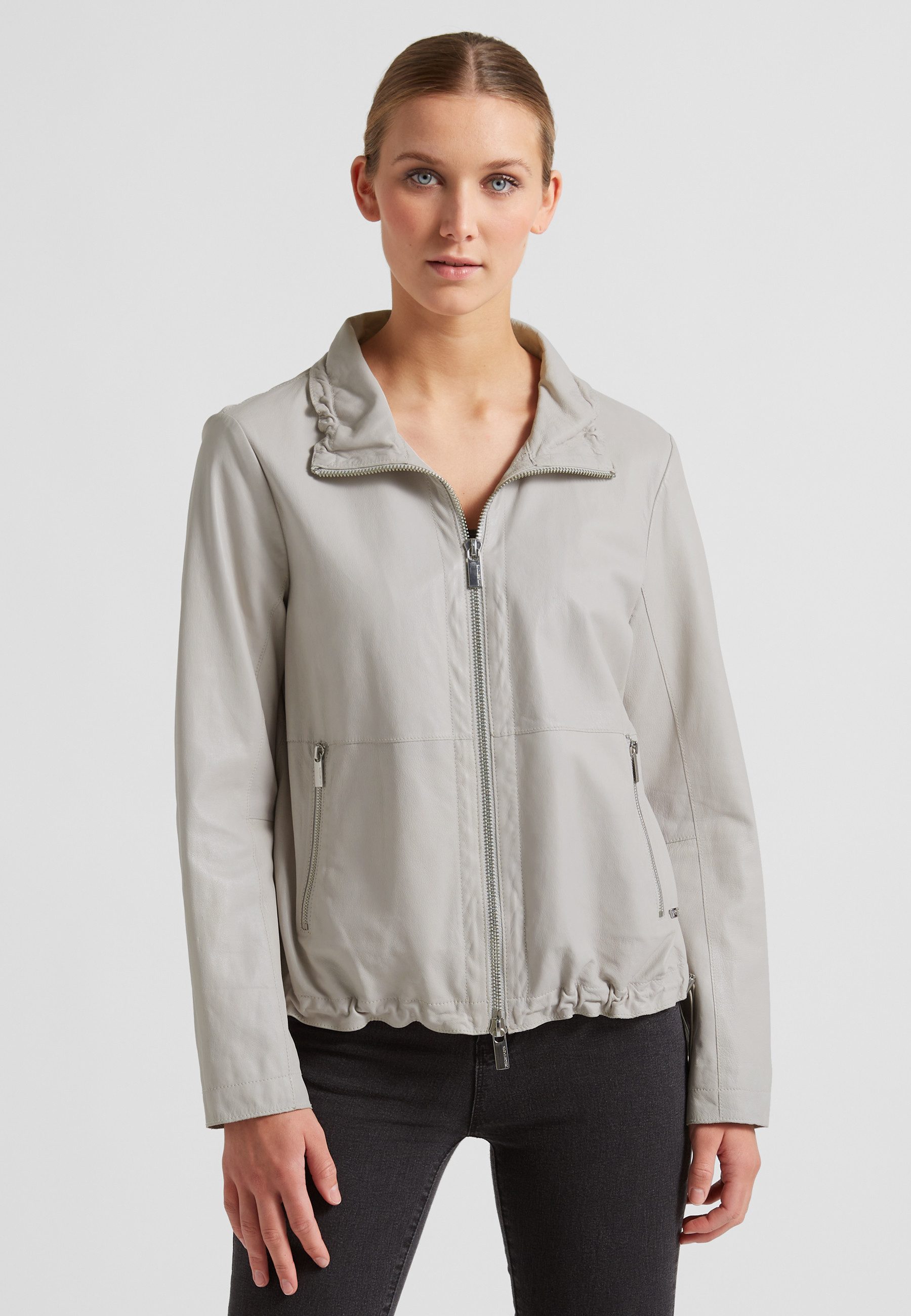 Milestone Lederjacke MSRiley Damen Bikerjacke Jacke Leder casual normale Passform