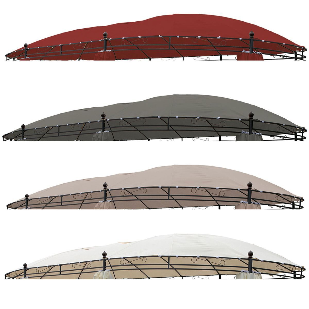 Linder Exclusiv GmbH Pavillon-Ersatzdach Ersatzdach für LEX Pavillon oval Polyester 5,3 x 3,5 m wasserabweisend, mit Befestigungsschlaufen