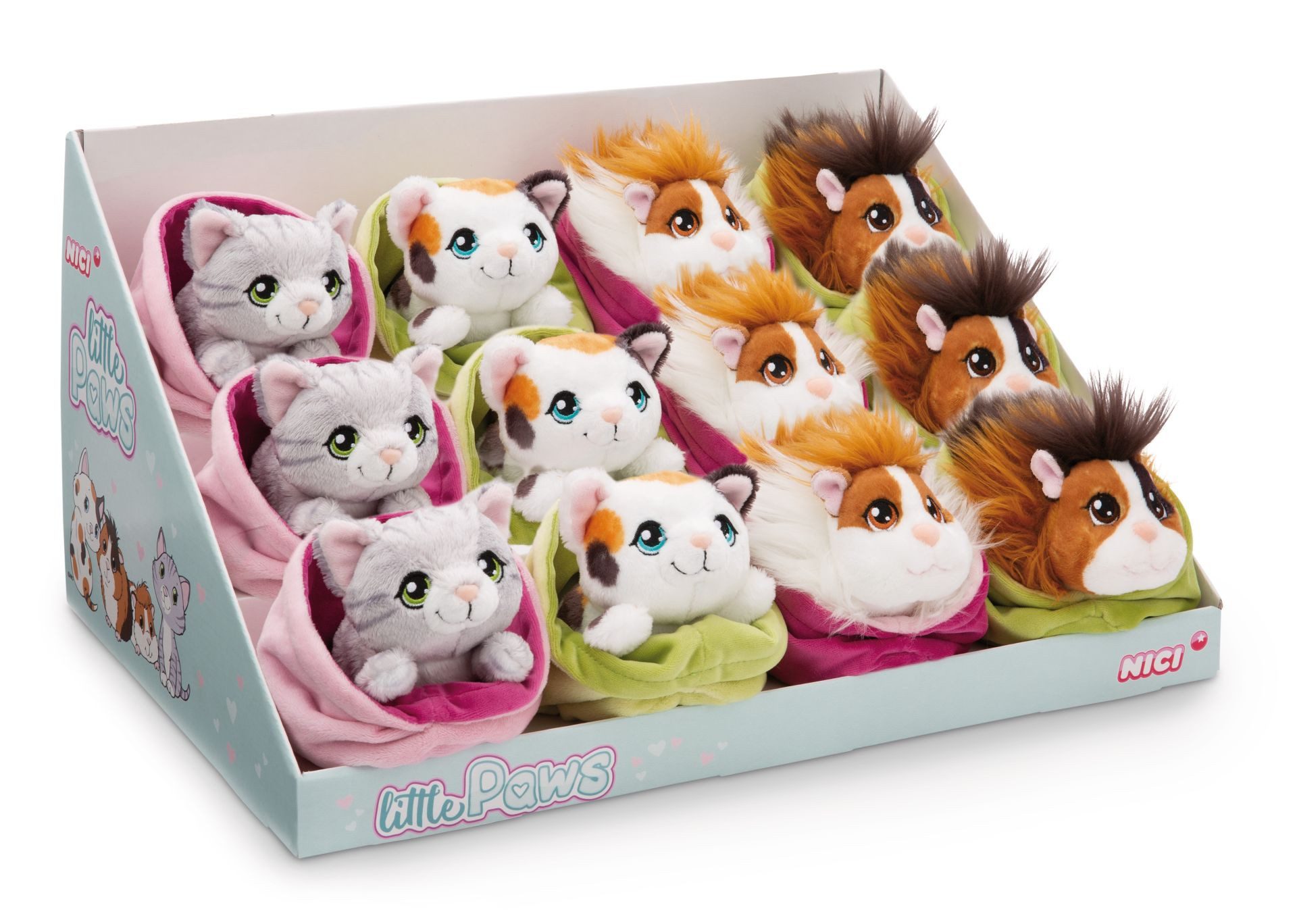 Nici Plüschfigur Nici 61330 Sortiment Kuscheltier Little Paws 12cm 4 Designs
