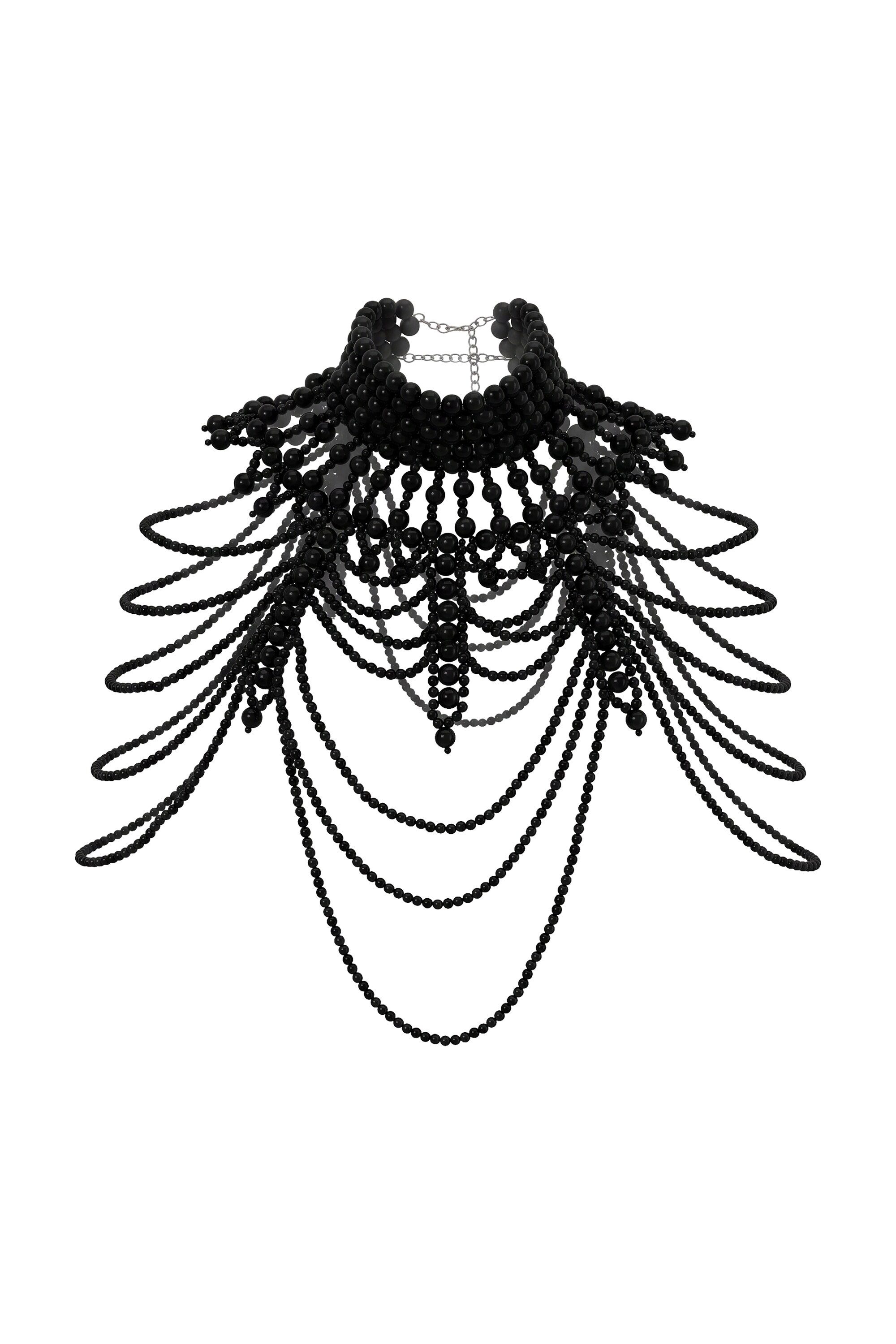 Ulla Popken Longtop Perlen-Oberteil spektakuläres Accessoire
