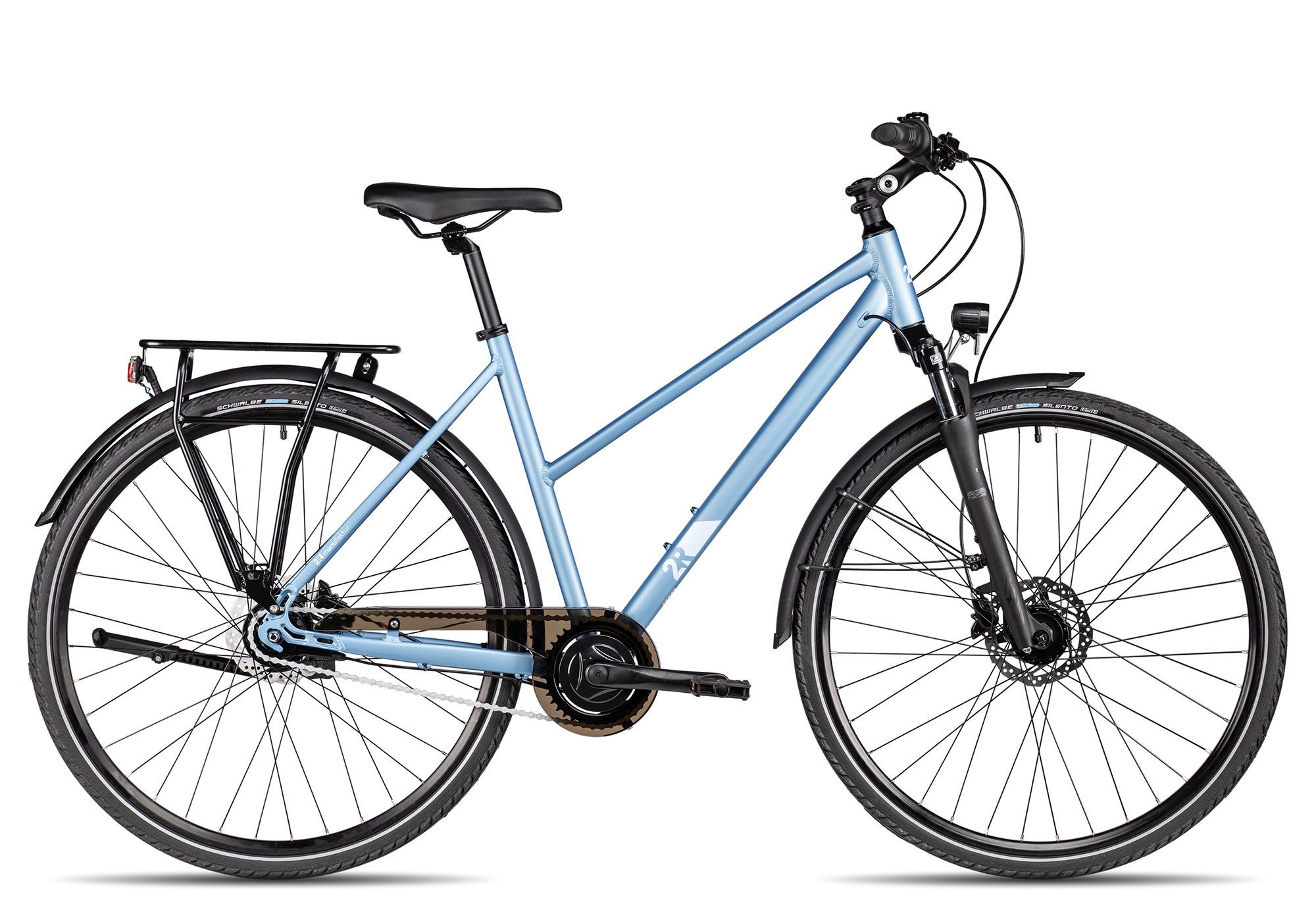 2R Manufaktur Cityrad TRX GO Trapez, 7 Gang Shimano Nexus 7-Gang SG-C3001-7D Schaltwerk, Nabenschaltung Freilauf, hydraulische Scheibenbremse blau