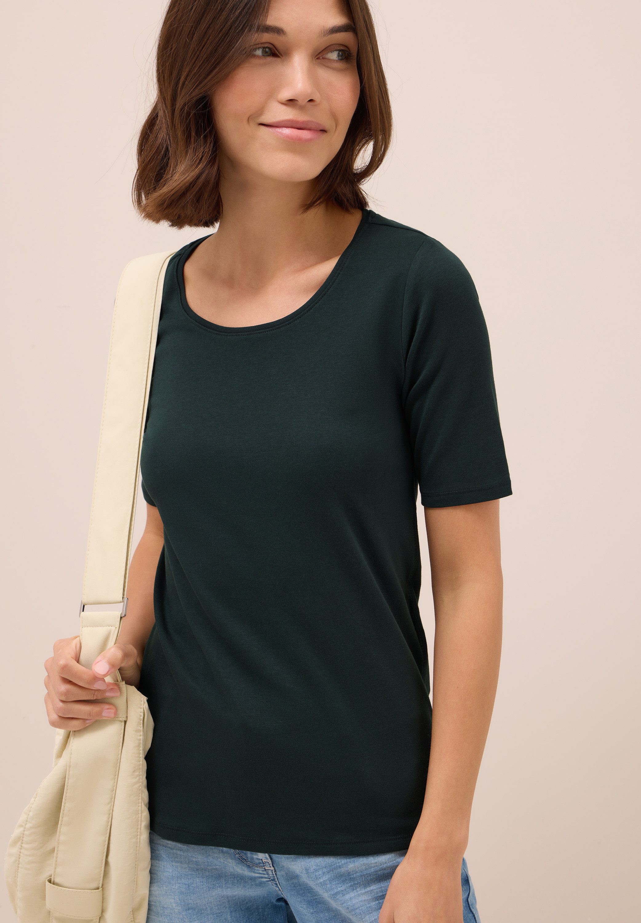 CECIL Rundhalsshirt Style Lena mit Halbärmeln