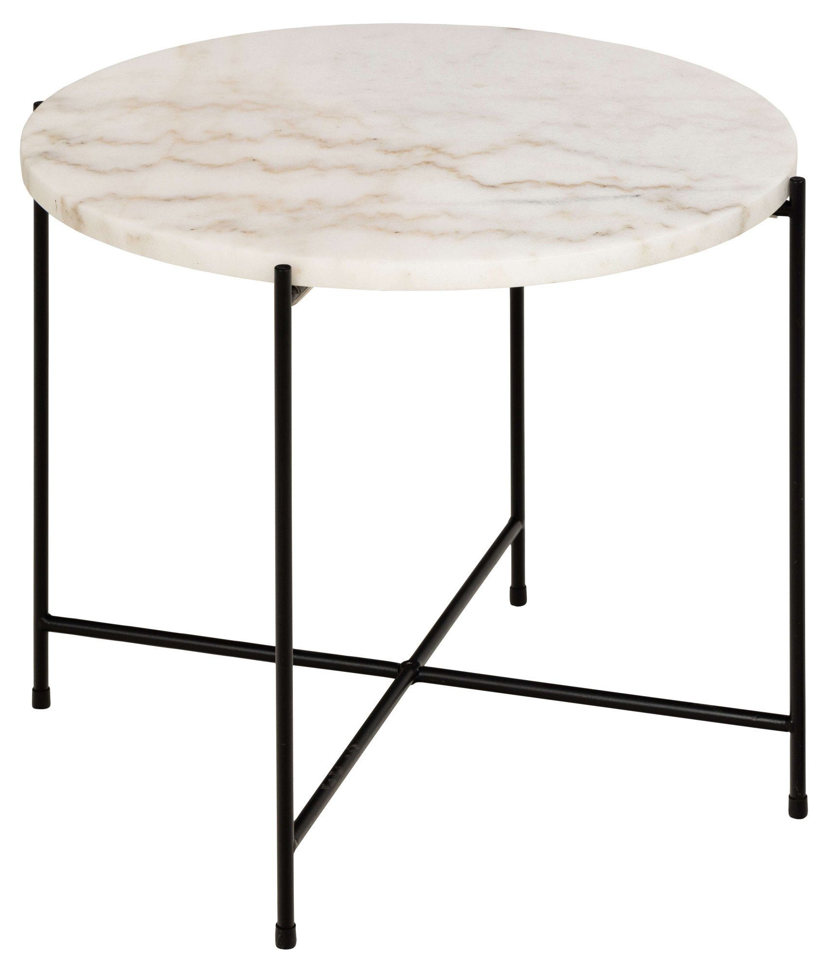 ACTONA GROUP Beistelltisch Avila, Ecktisch, rund, Tischplatte aus Marmorstein, T: 52 cm