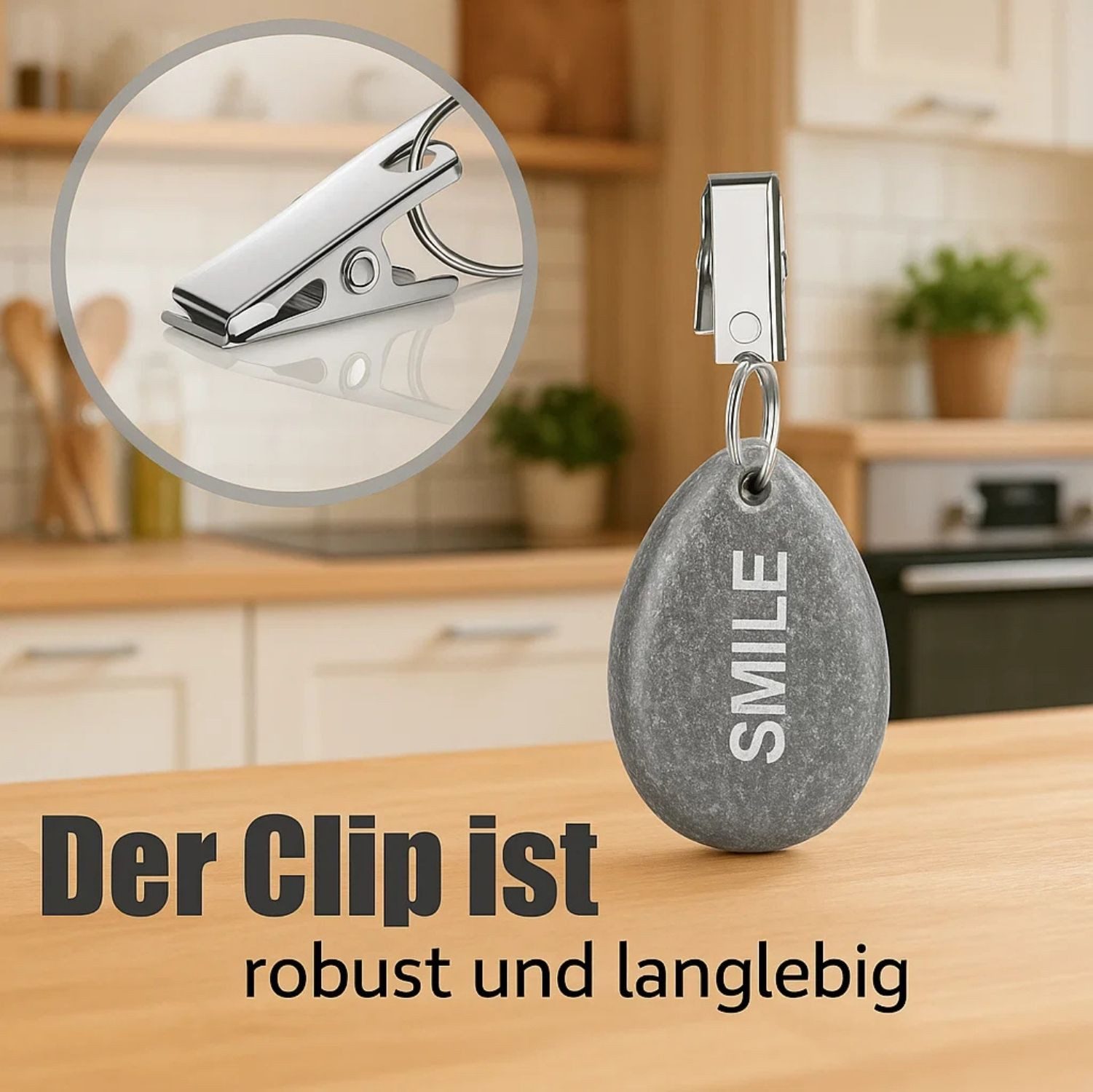 BigDean Tischdecke 8 Stück Tischdeckenbeschwerer aus Naturstein – mit robustem Clip (Set 8-tlg, Tischdeckenbeschwerer), Naturstein, Tischdeckenbeschwerer, Mit Gravur, Indoor & Outdoor