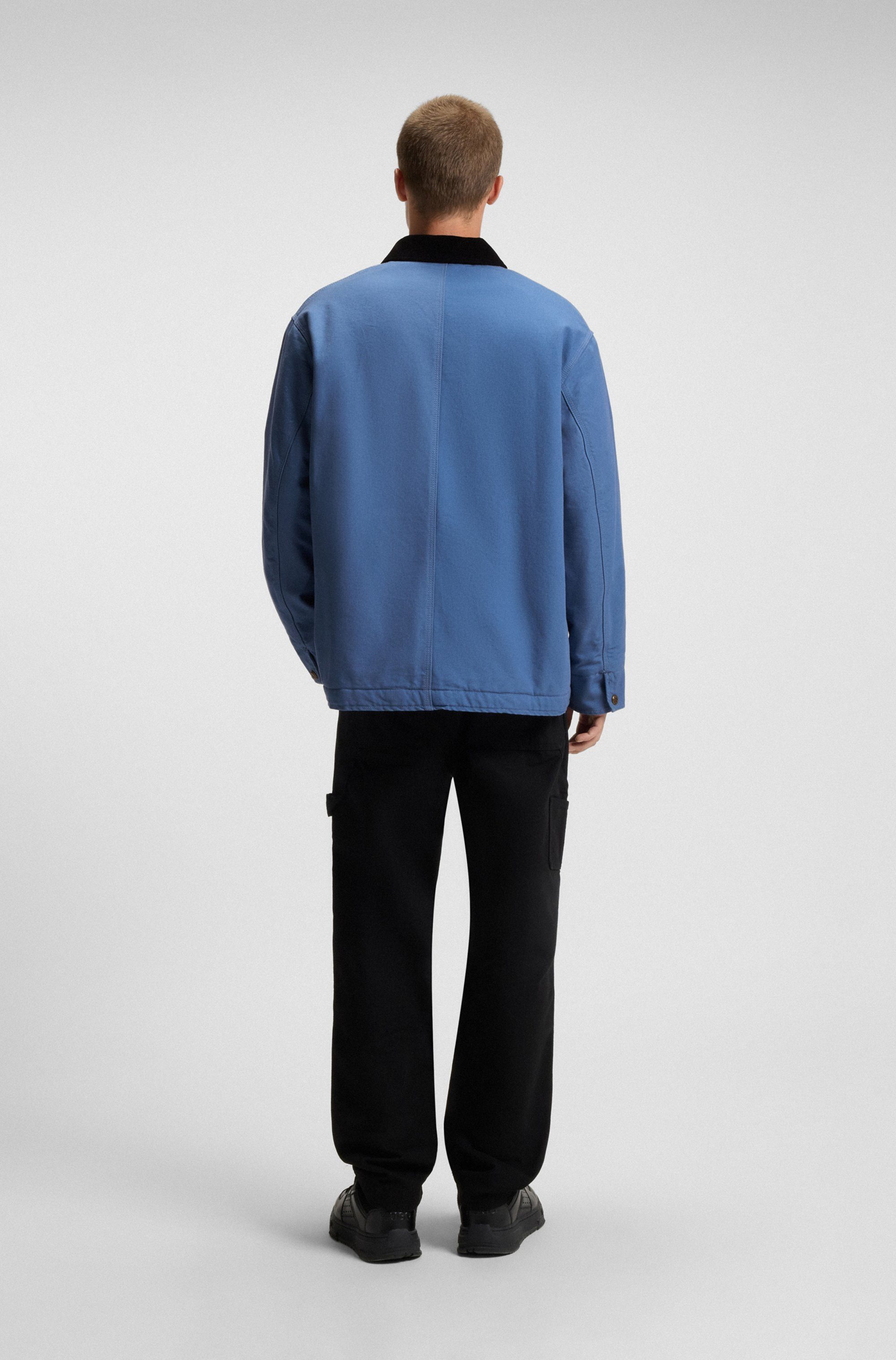 HUGO Hemdjacke Brams Cordkragen, Oversized Fit, leicht wattiert