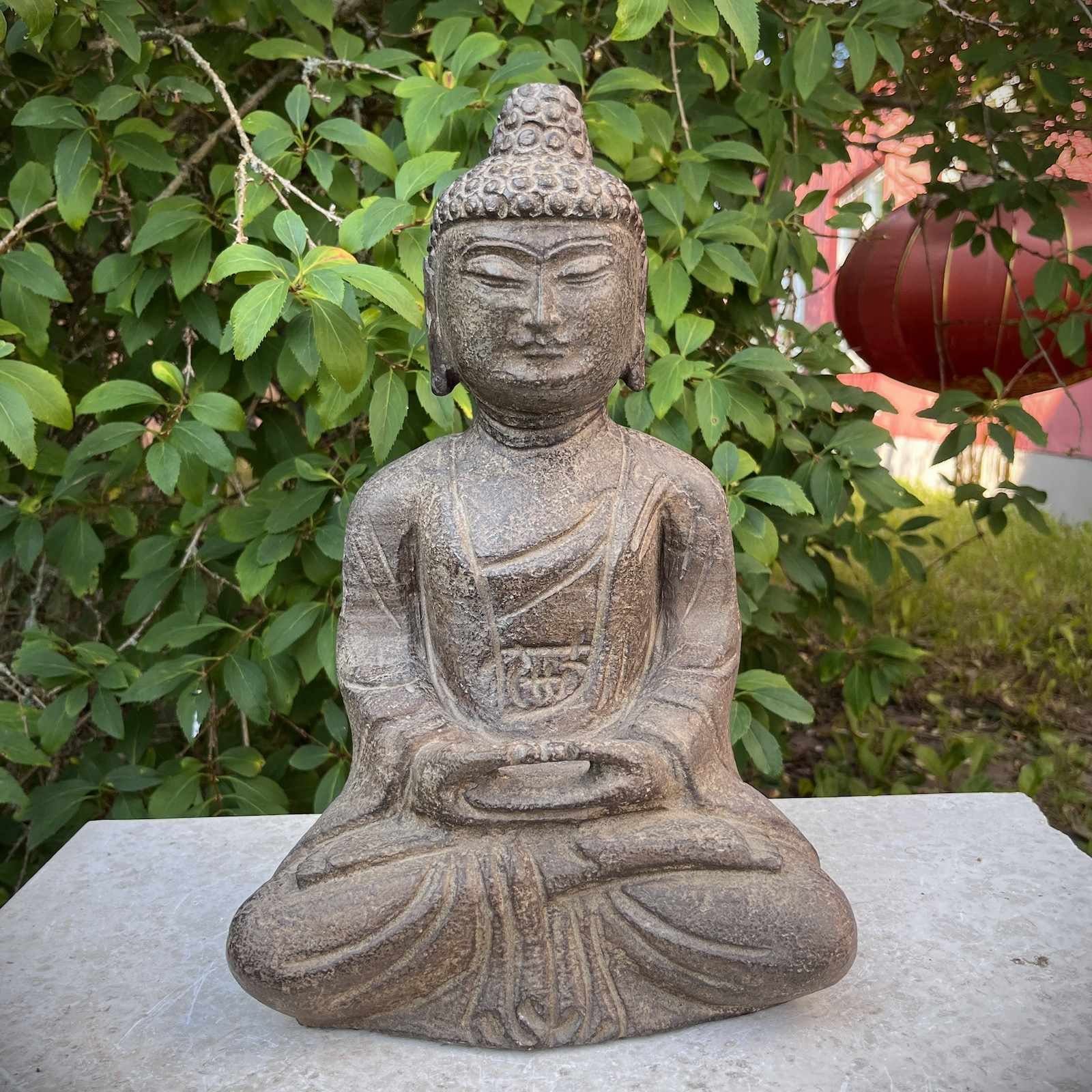 Gartenfigur Meditation China Tibet Figur Buddha Stein LifeStyle Asien Garten Naturstein