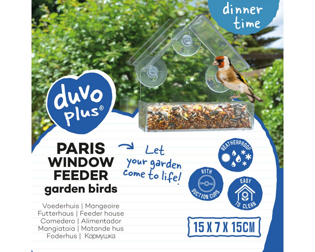Thumbnail - DUVO+ Vogelhaus Futterhaus Paris transparent für Gartenvögel