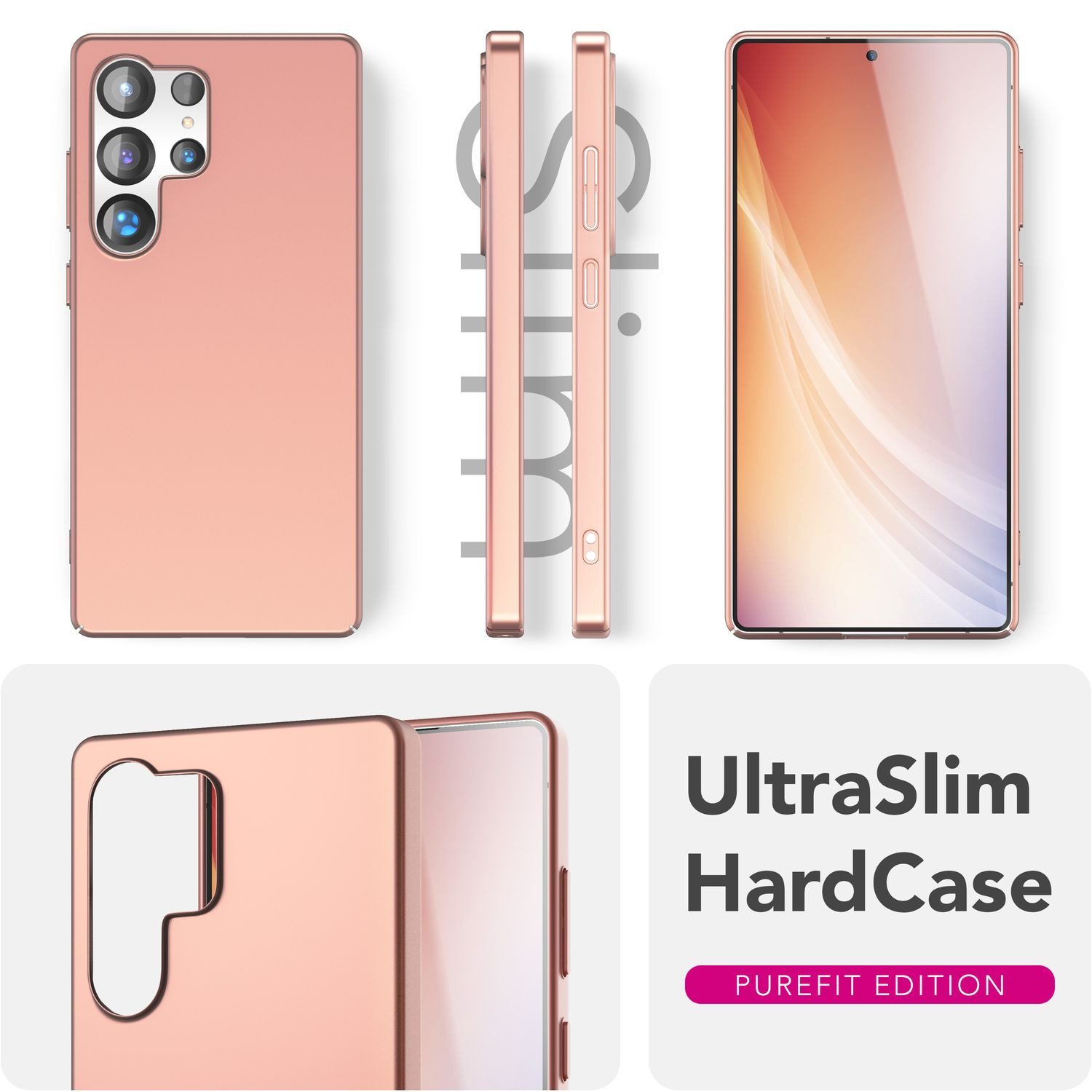 Nalia Smartphone-Hülle Samsung Galaxy S25 Ultra 17,5 cm (6,9 Zoll), PureFit / Ultra Dünne 0,5mm Hülle / Matt / Anti-Fingerprint Hardcover