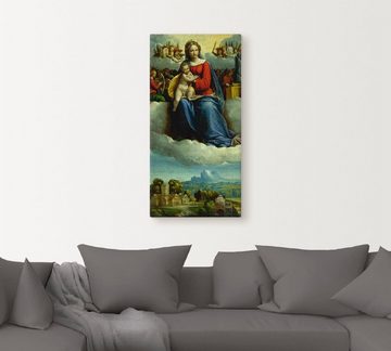Artland Leinwandbild Madonna mit Kind umgeben von Engeln, Religion (1 St), auf Keilrahmen gespannt